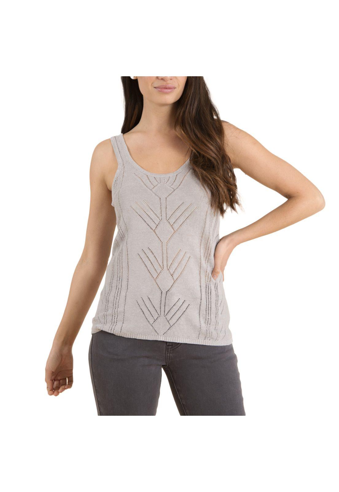 Polera Lino Orgánico Mujer Tristan Grafito-0