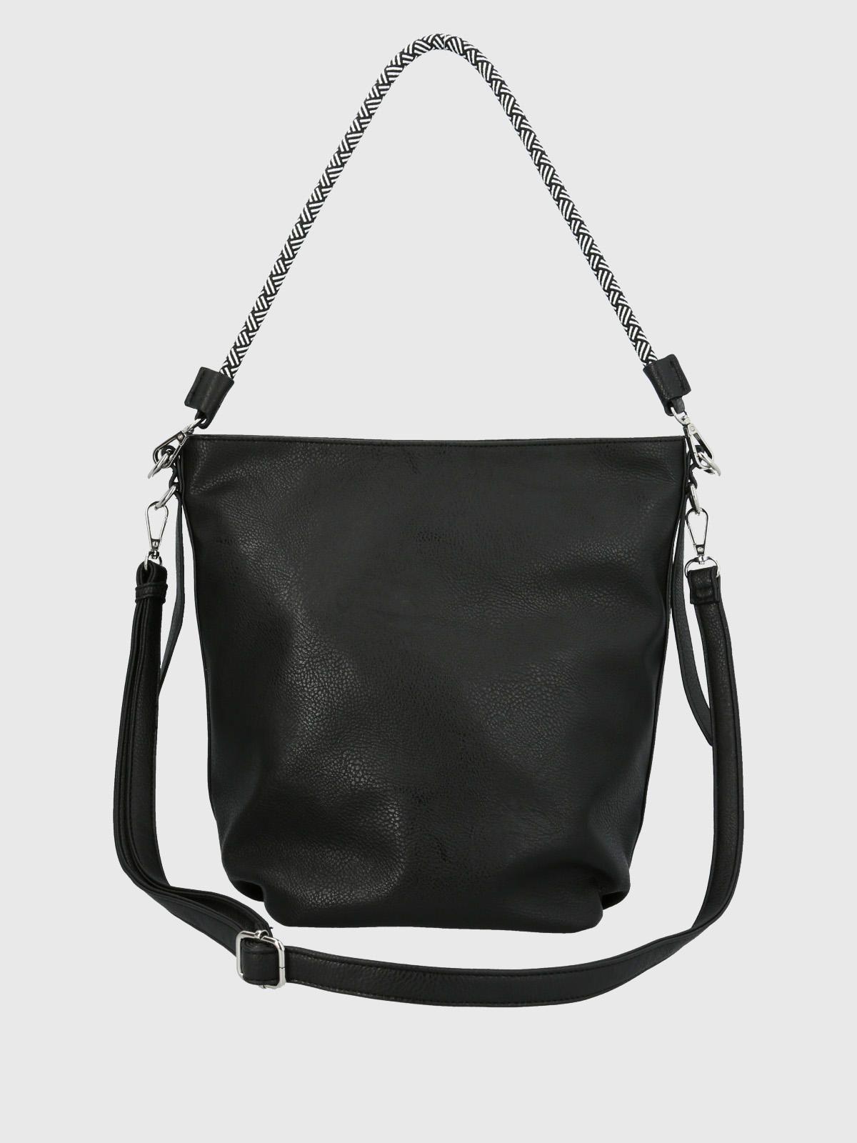 Cartera Ecocuero Mujer Cordy Hobo Negro-3
