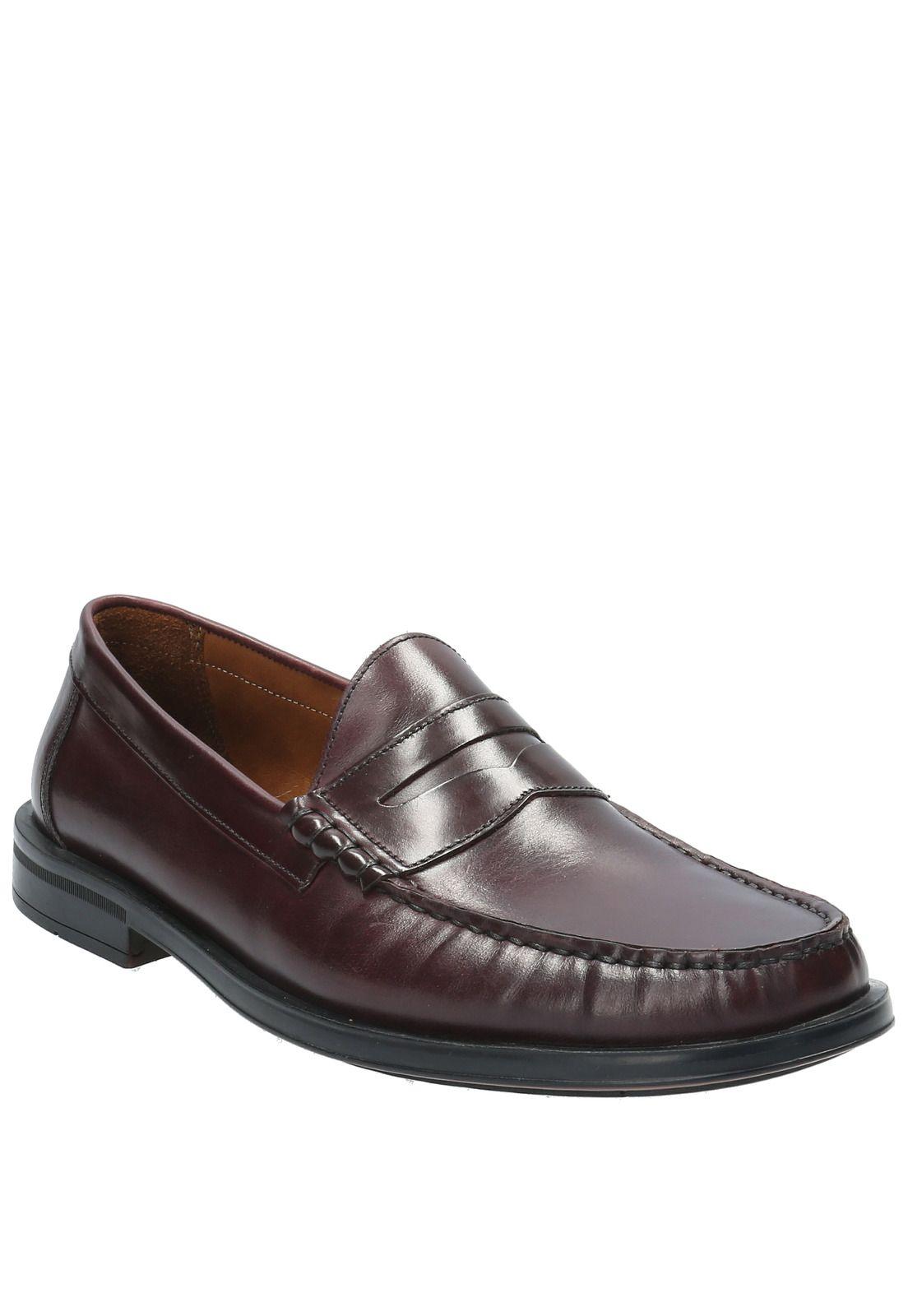 Mocasin Cuero Hombre Stanford Burdeo-0