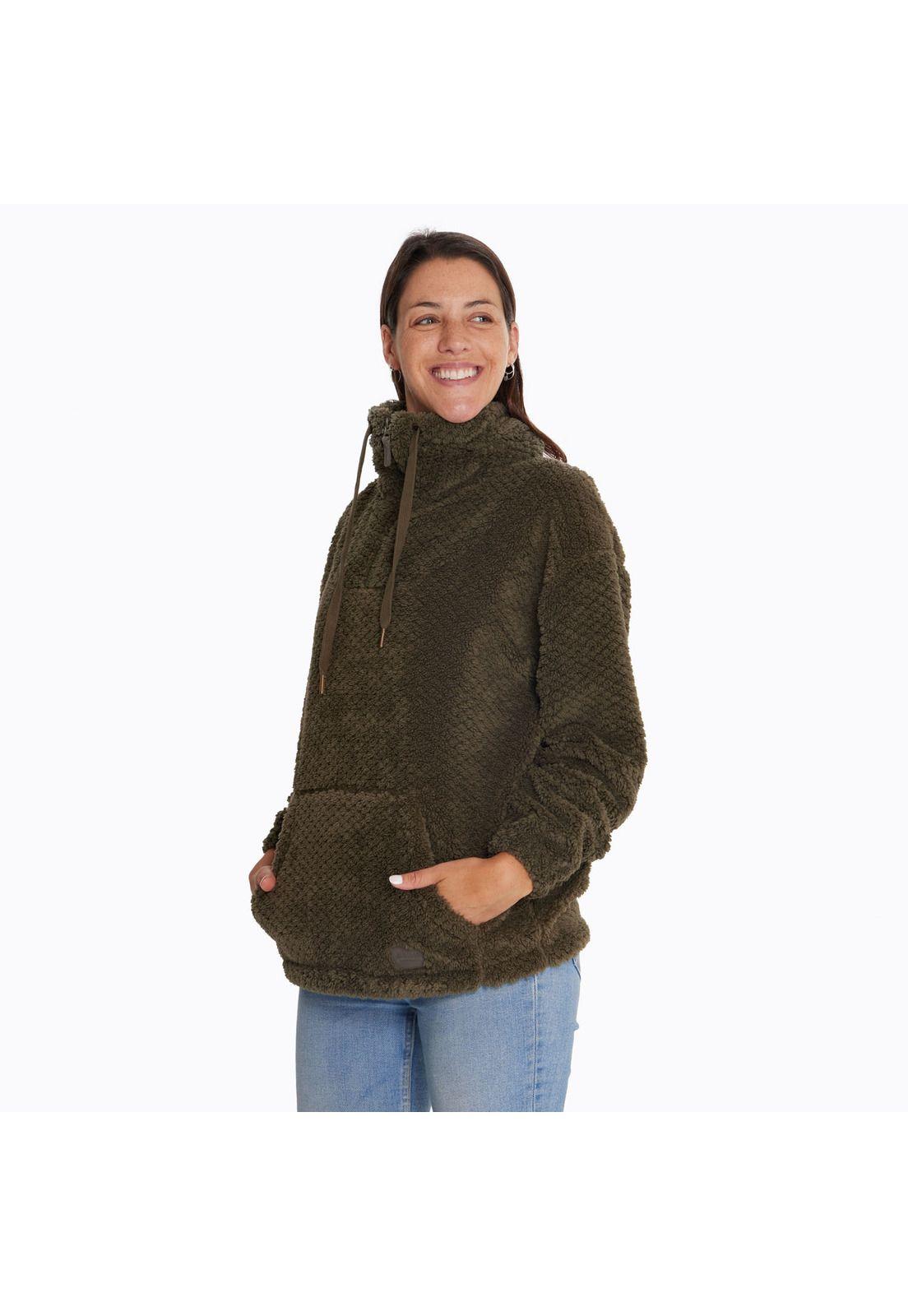 Polar Mujer Shaggy Half Oliva-0