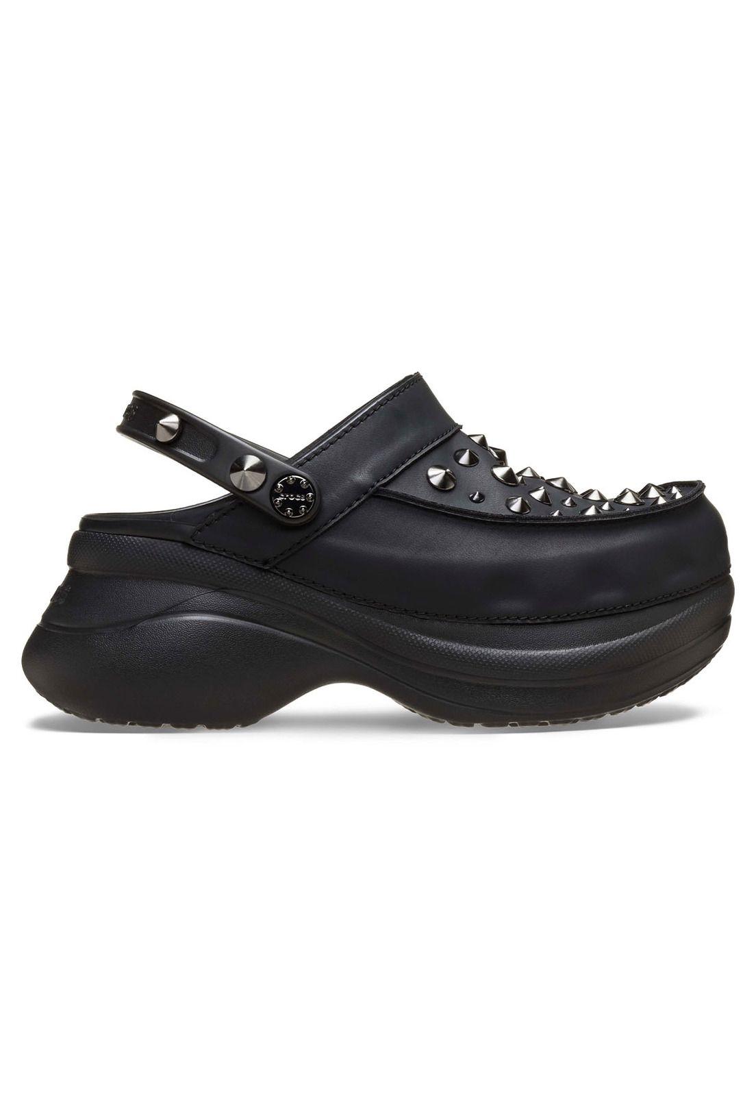 Zueco Crocs Mujer Plataforma Bae Studded Clog Negro-0