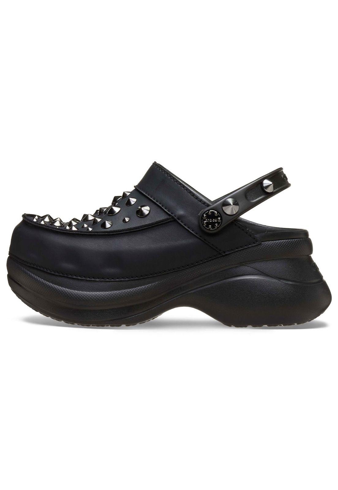 Zueco Crocs Mujer Plataforma Bae Studded Clog Negro-1