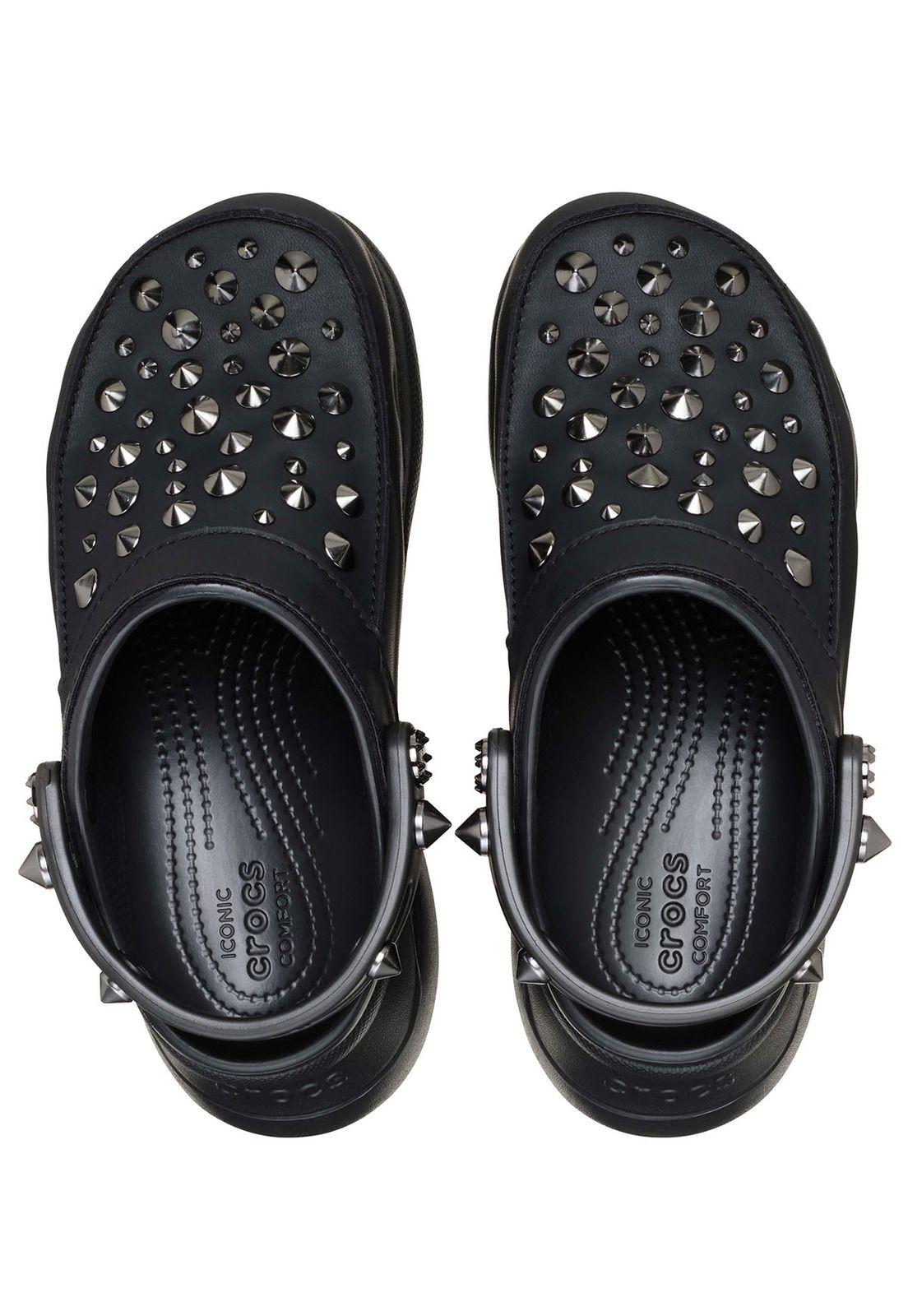 Zueco Crocs Mujer Plataforma Bae Studded Clog Negro-4