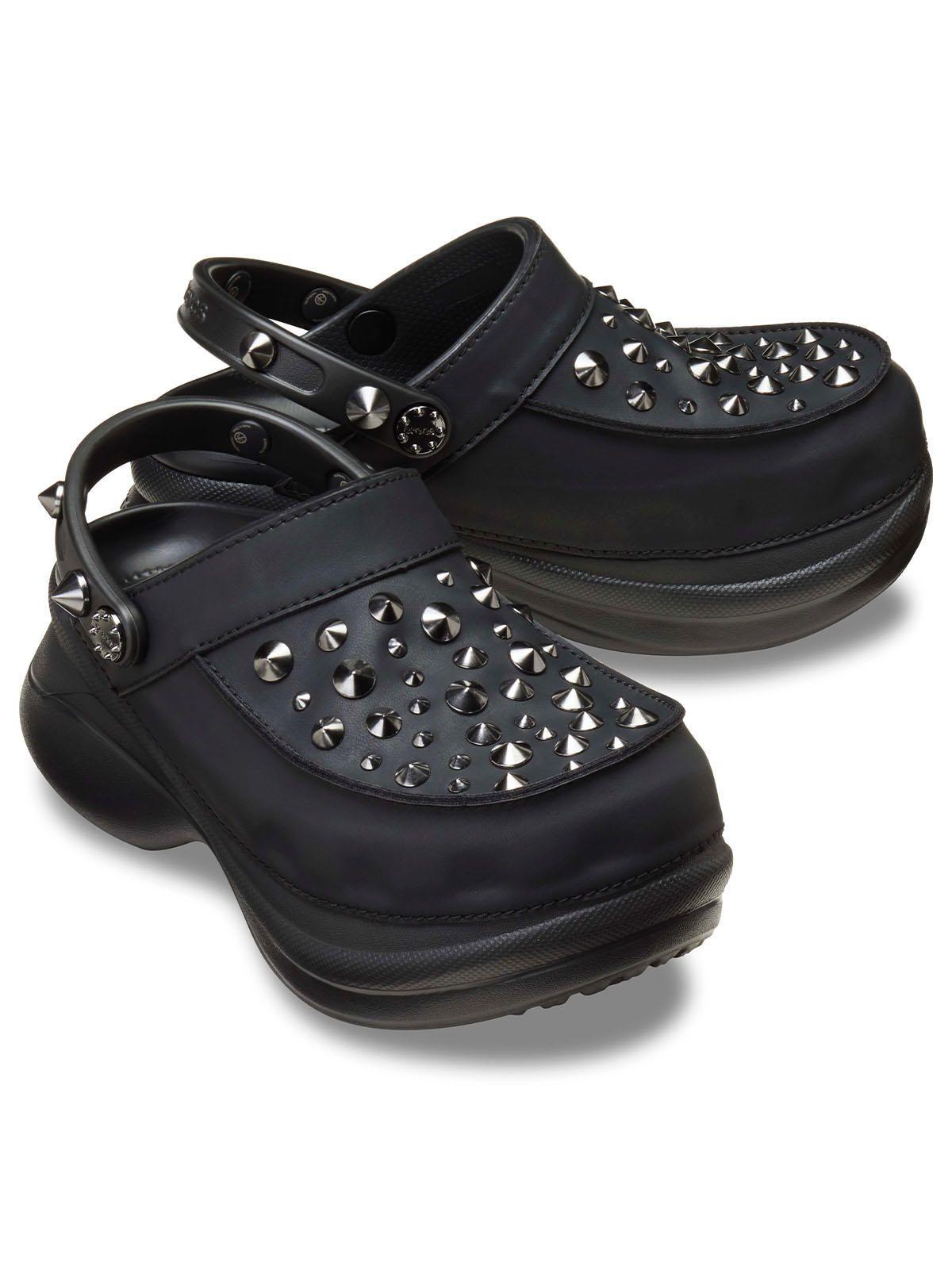 Zueco Crocs Mujer Plataforma Bae Studded Clog Negro-3