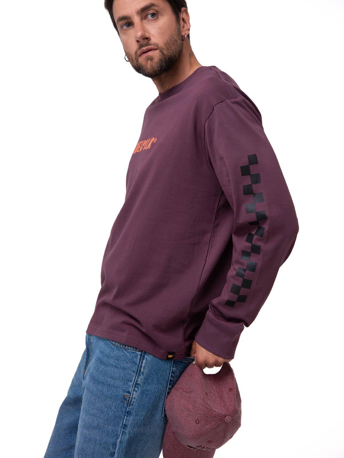 Polera Manga Larga Hombre Diseño SCI FI Burdeo-0