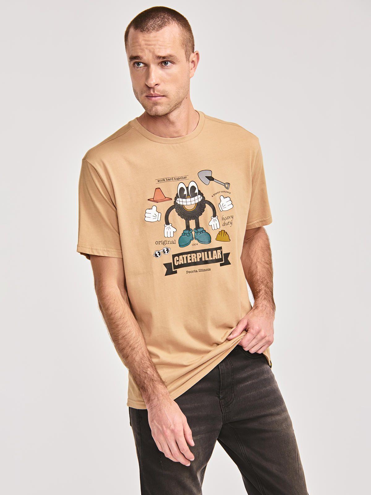 Polera Manga Corta Hombre Kidult Graph2 Beige/Crudo-0