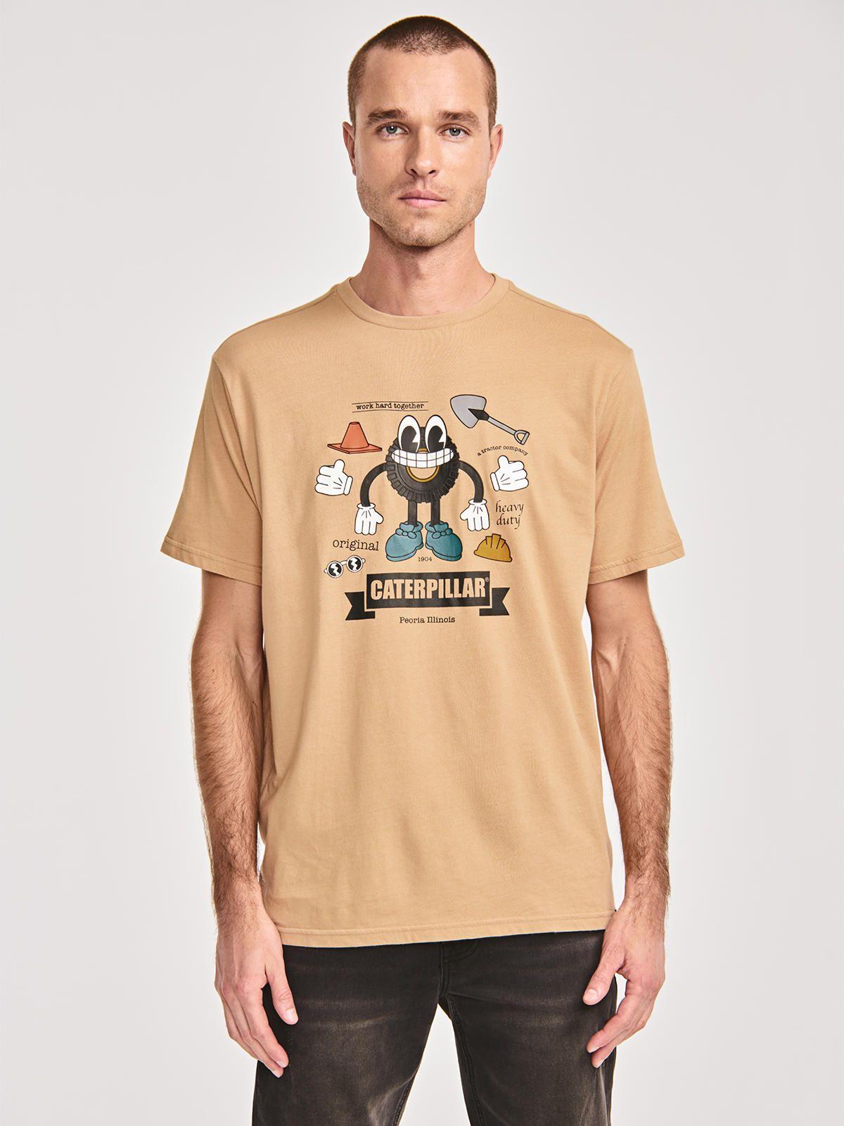 Polera Manga Corta Hombre Kidult Graph2 Beige/Crudo-6