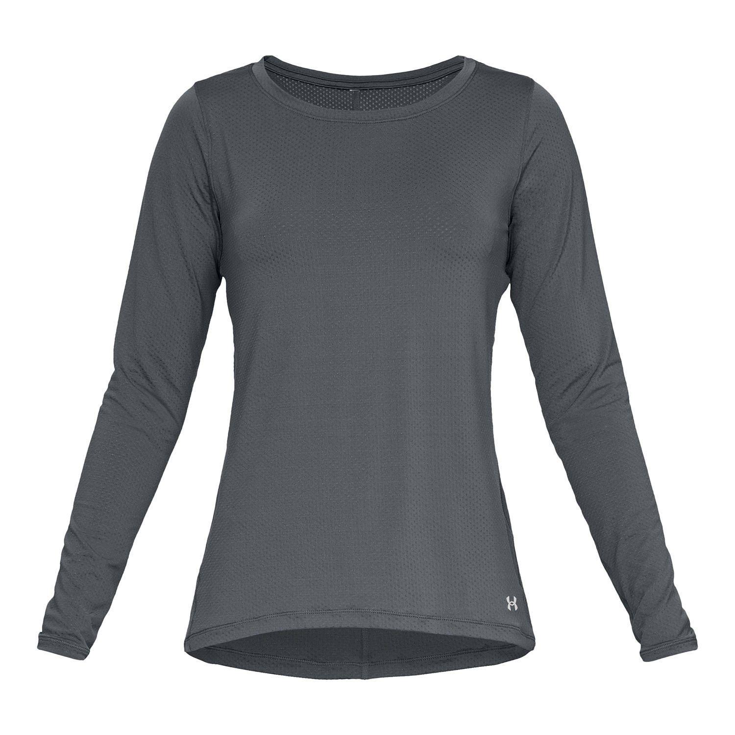Polera M/L Mujer UA Hg Armour Long Sl Gris-0