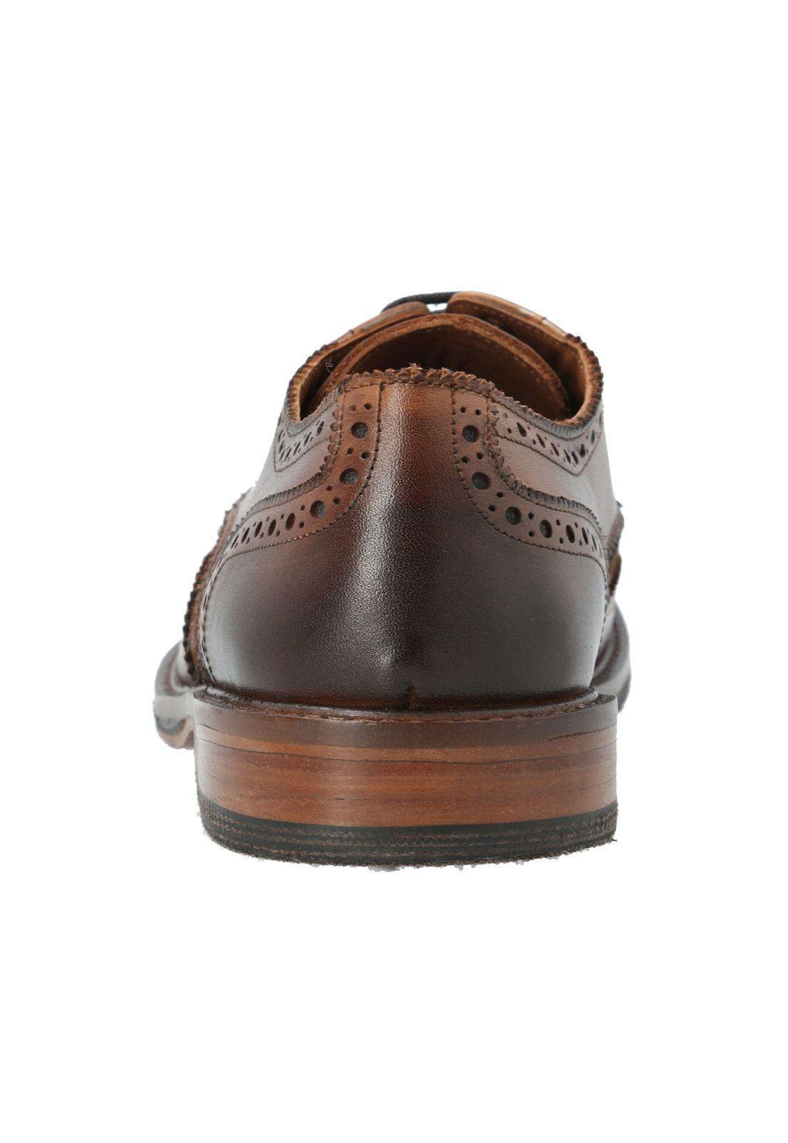 Zapato Cuero Hombre Monza Café -5