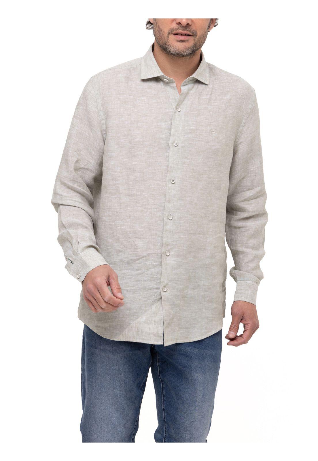 Camisa Lino Orgánico Linen Verde Hombre-6