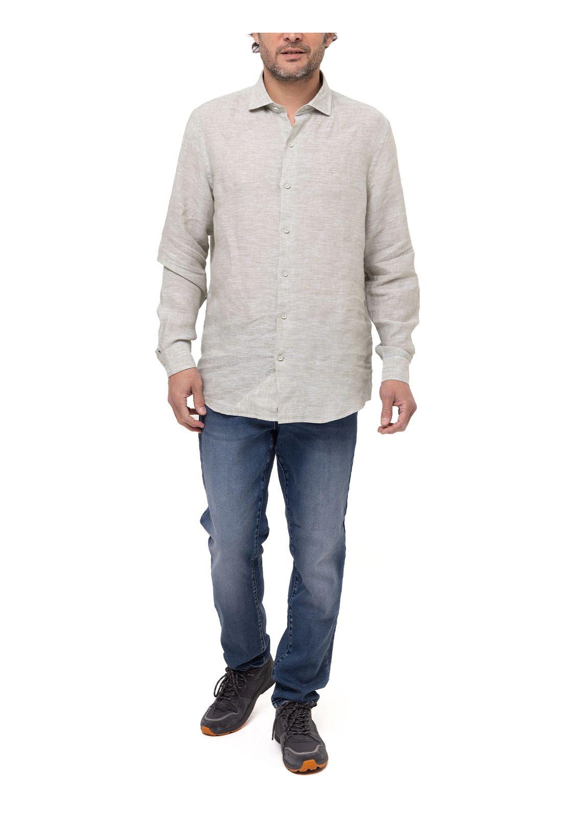 Camisa Lino Orgánico Linen Verde Hombre-8