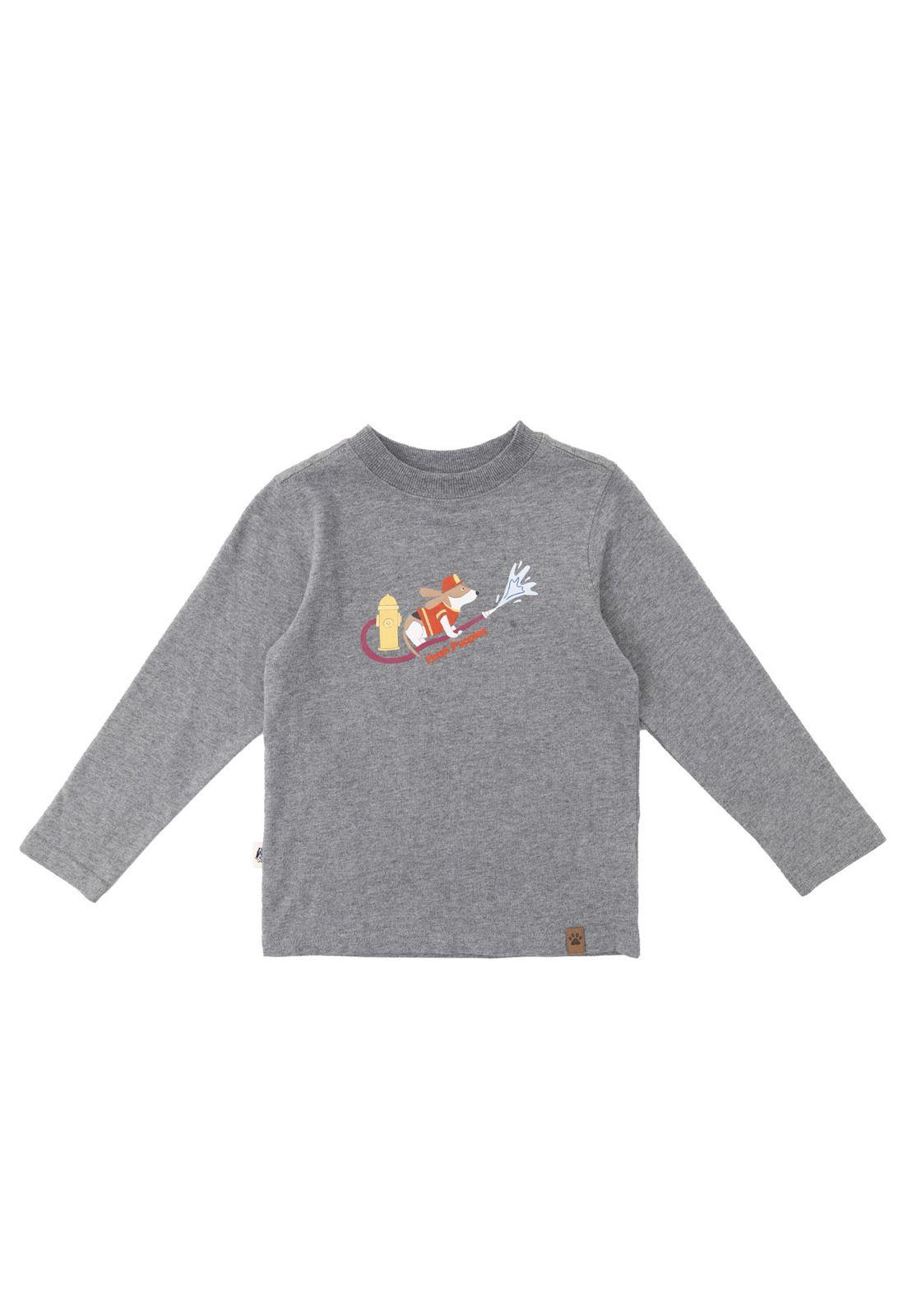 Polera Manga Larga Imagine Niño Gris-0