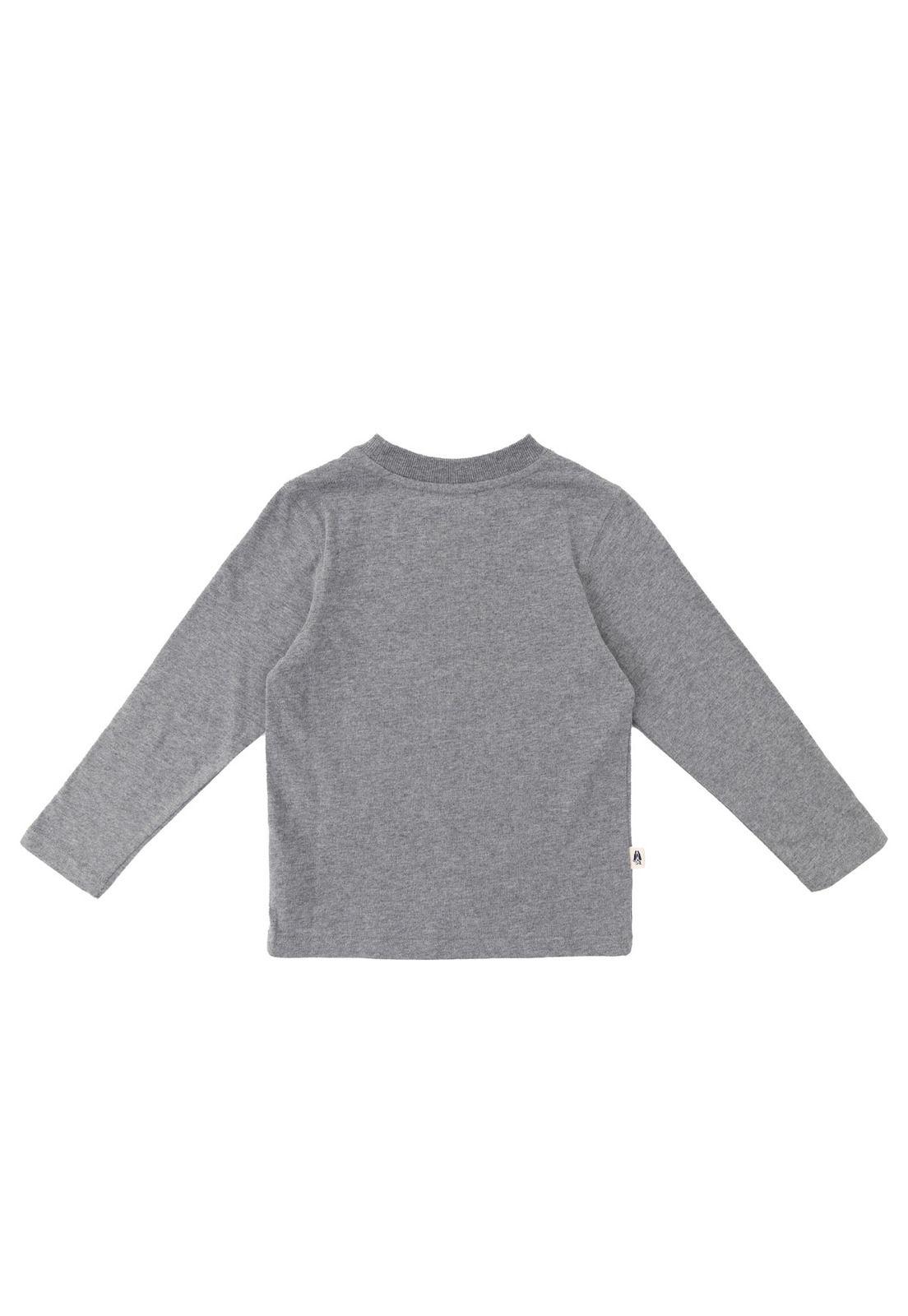 Polera Manga Larga Imagine Niño Gris-5