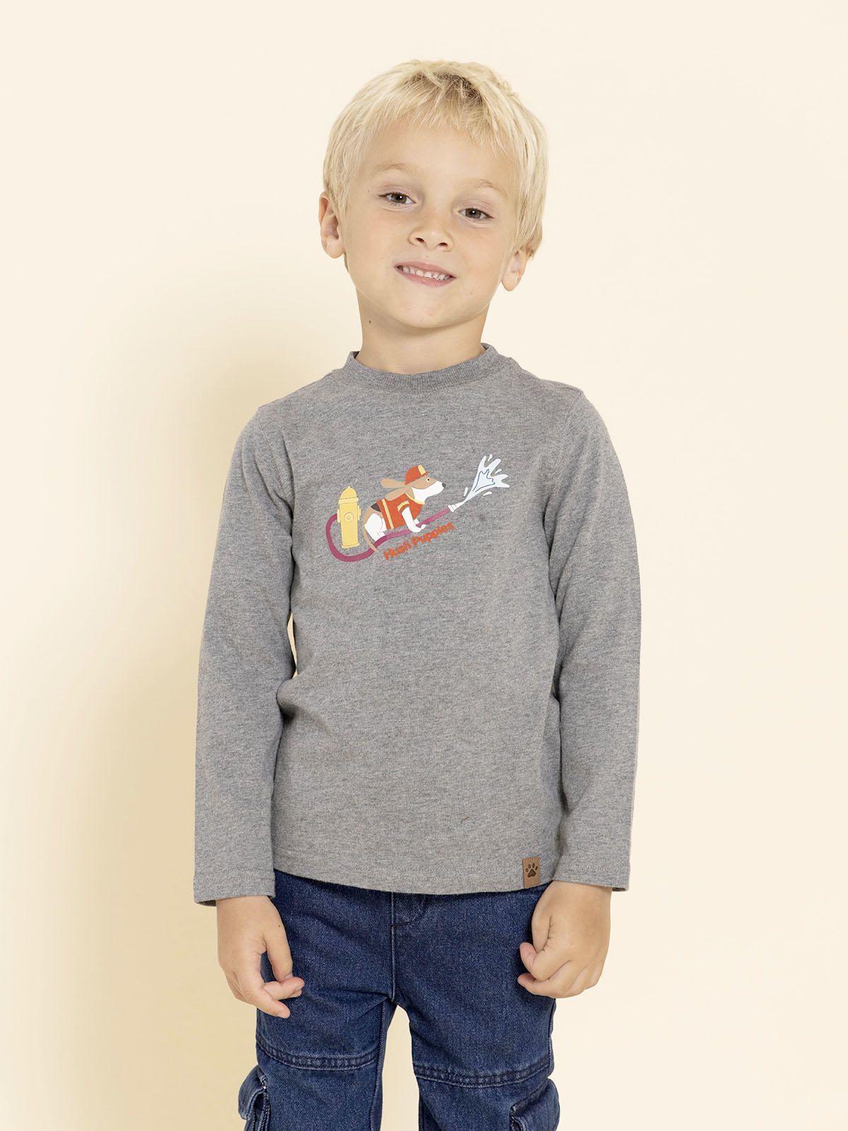 Polera Manga Larga Imagine Niño Gris-1