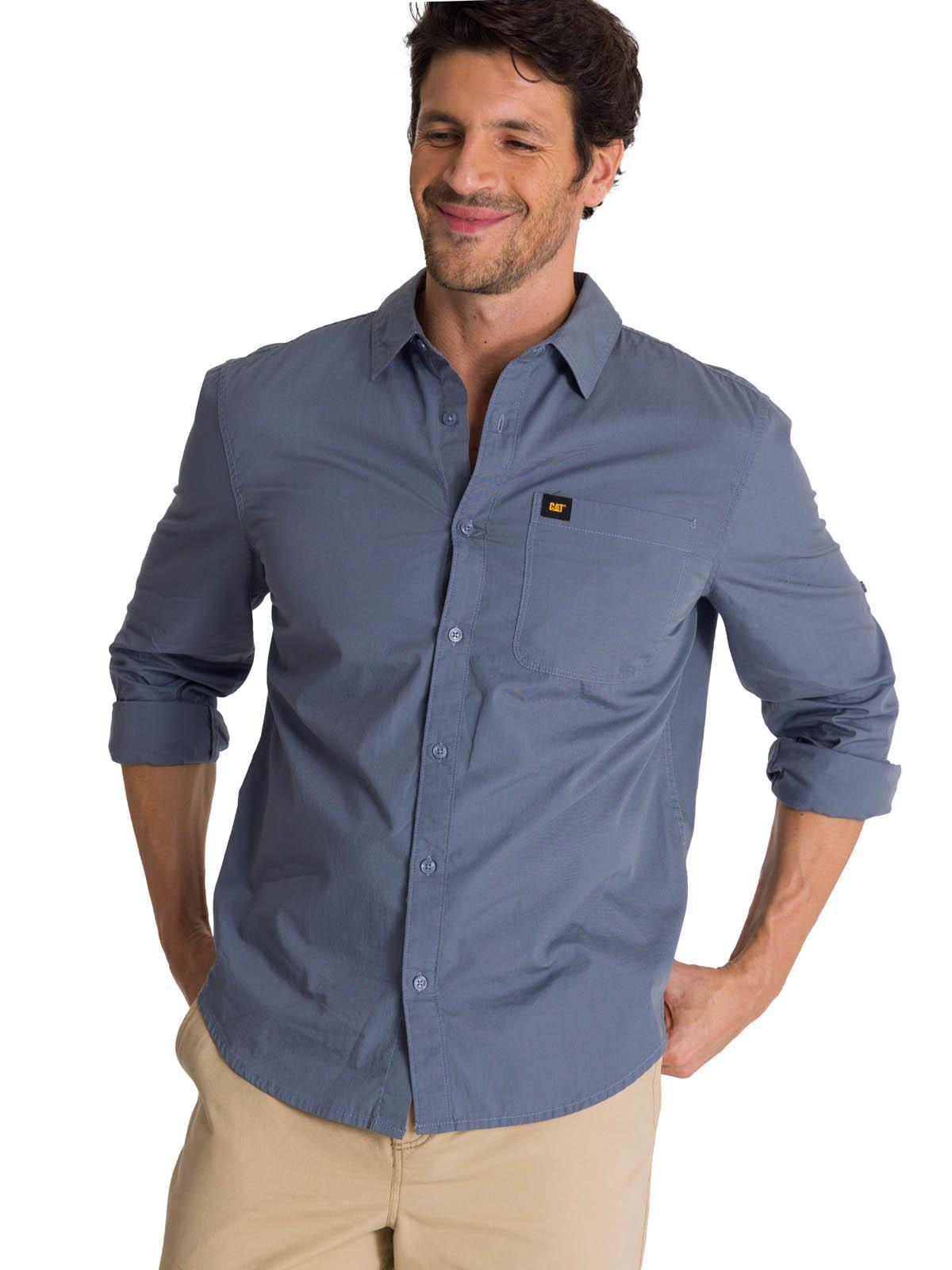 Camisa M/L Hombre Convertible Azul-0