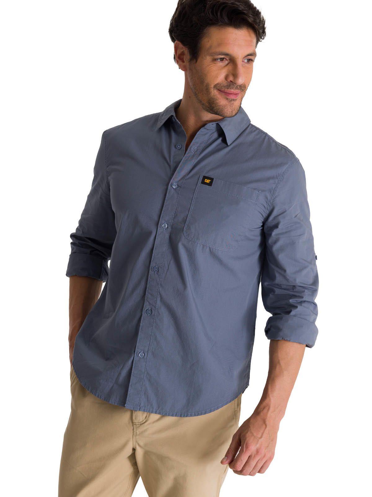 Camisa M/L Hombre Convertible Azul-1