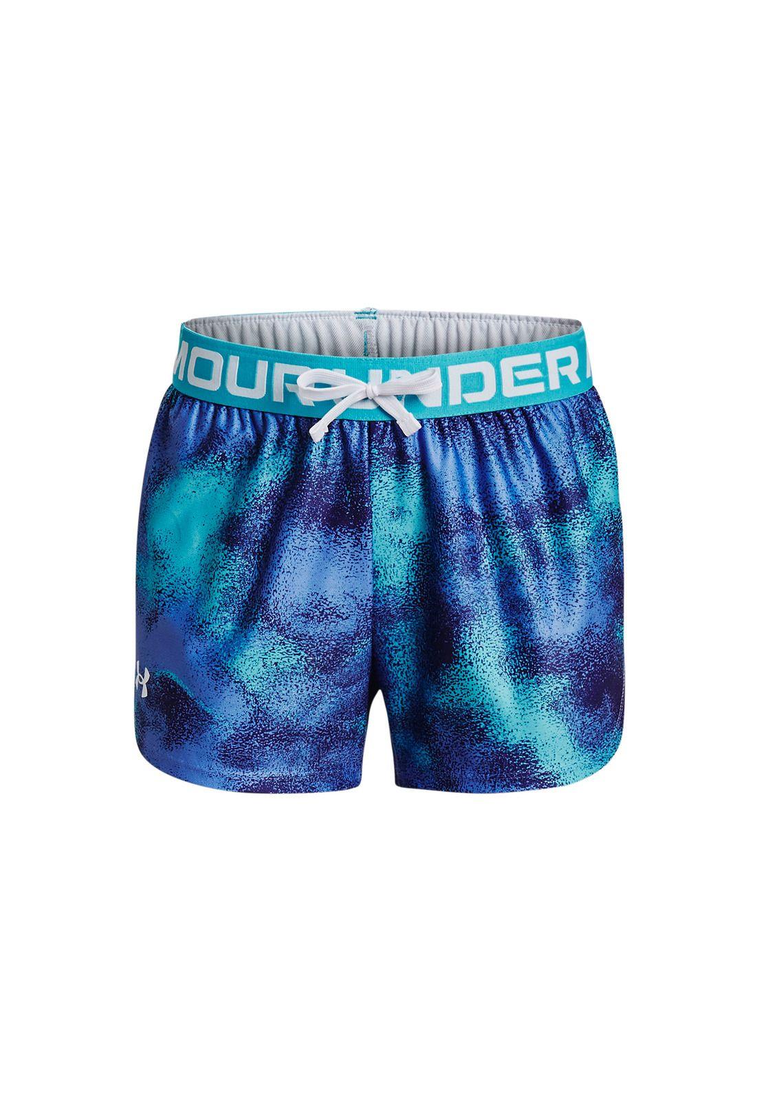 Shorts UA Play Up Printed para niña Azul-0