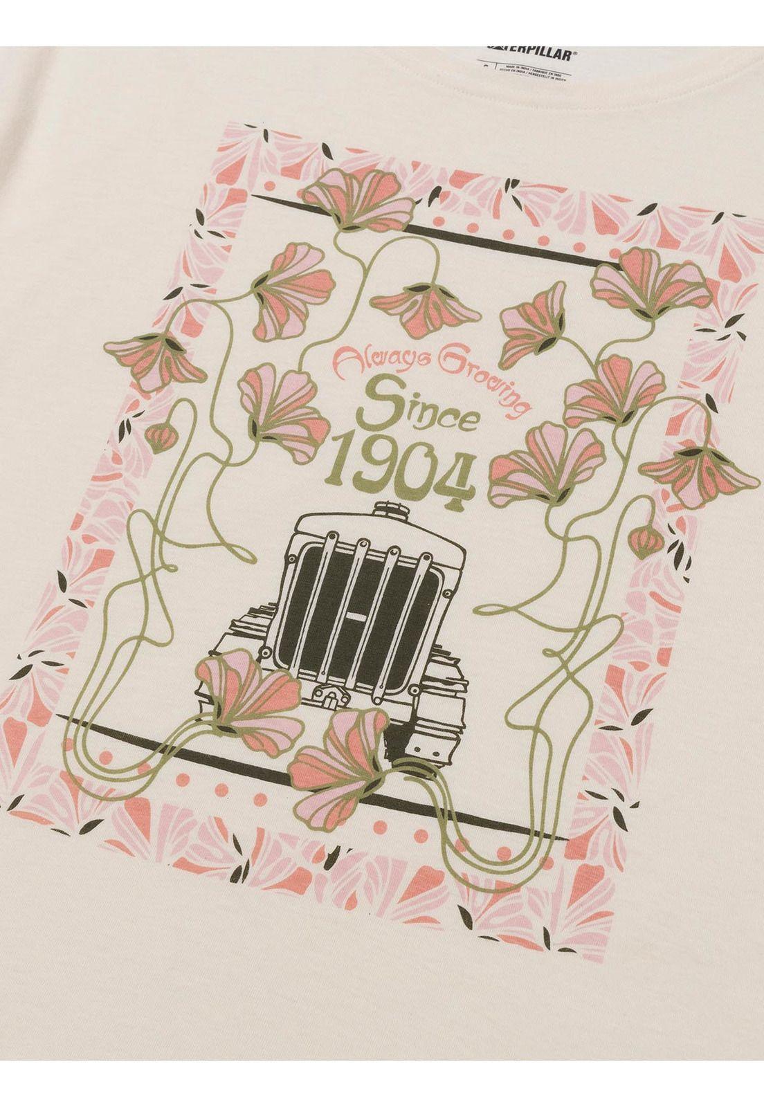 Polera Casual Relaxed Floral 5 Mujer Blanco-3