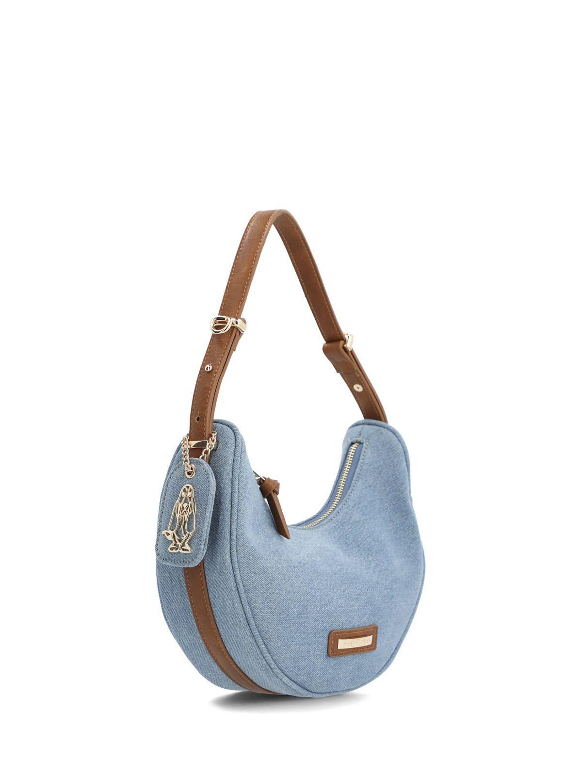 Cartera Textil Mujer Denham Hobo Azul-2