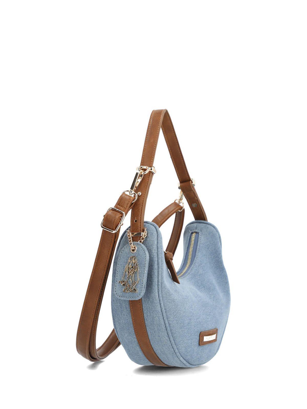 Cartera Textil Mujer Denham Hobo Azul-4