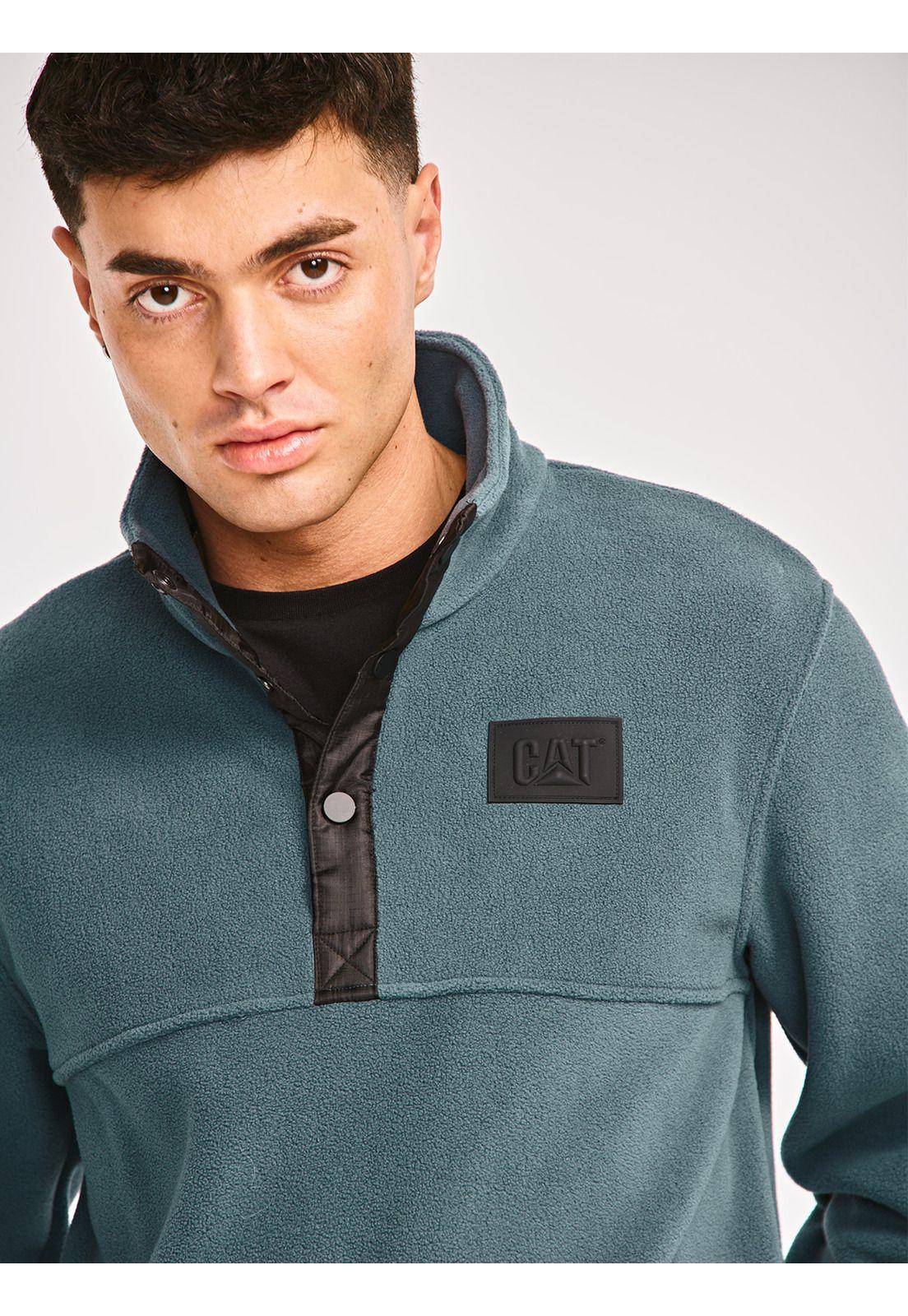 Polar Hombre Polar Fleece Half Snap Jacket Azul-4