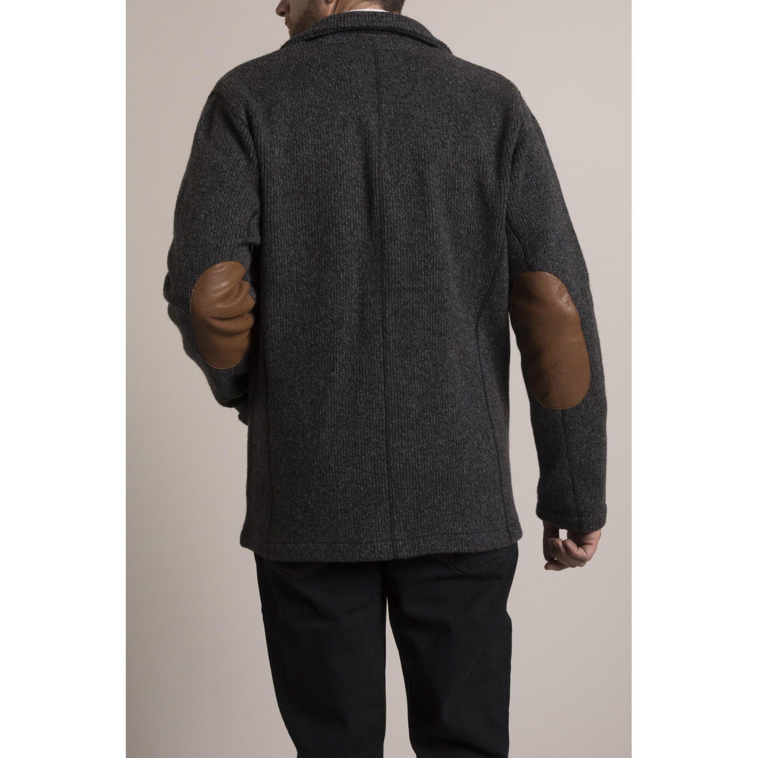 Chaqueta Hombre Lana Knitted Gris-1