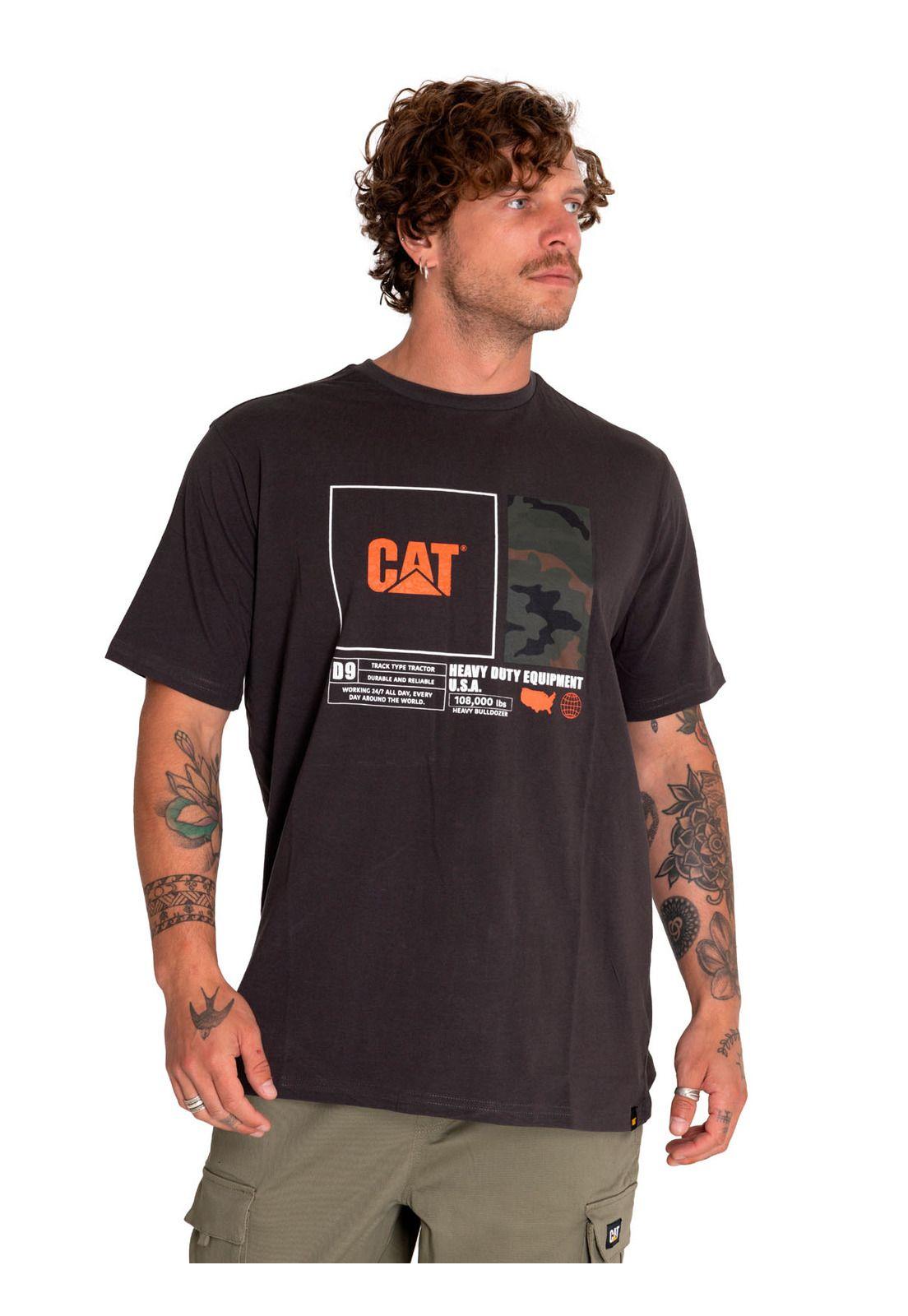 Polera Manga Corta Hombre Urban Camo Graphic Negro-0