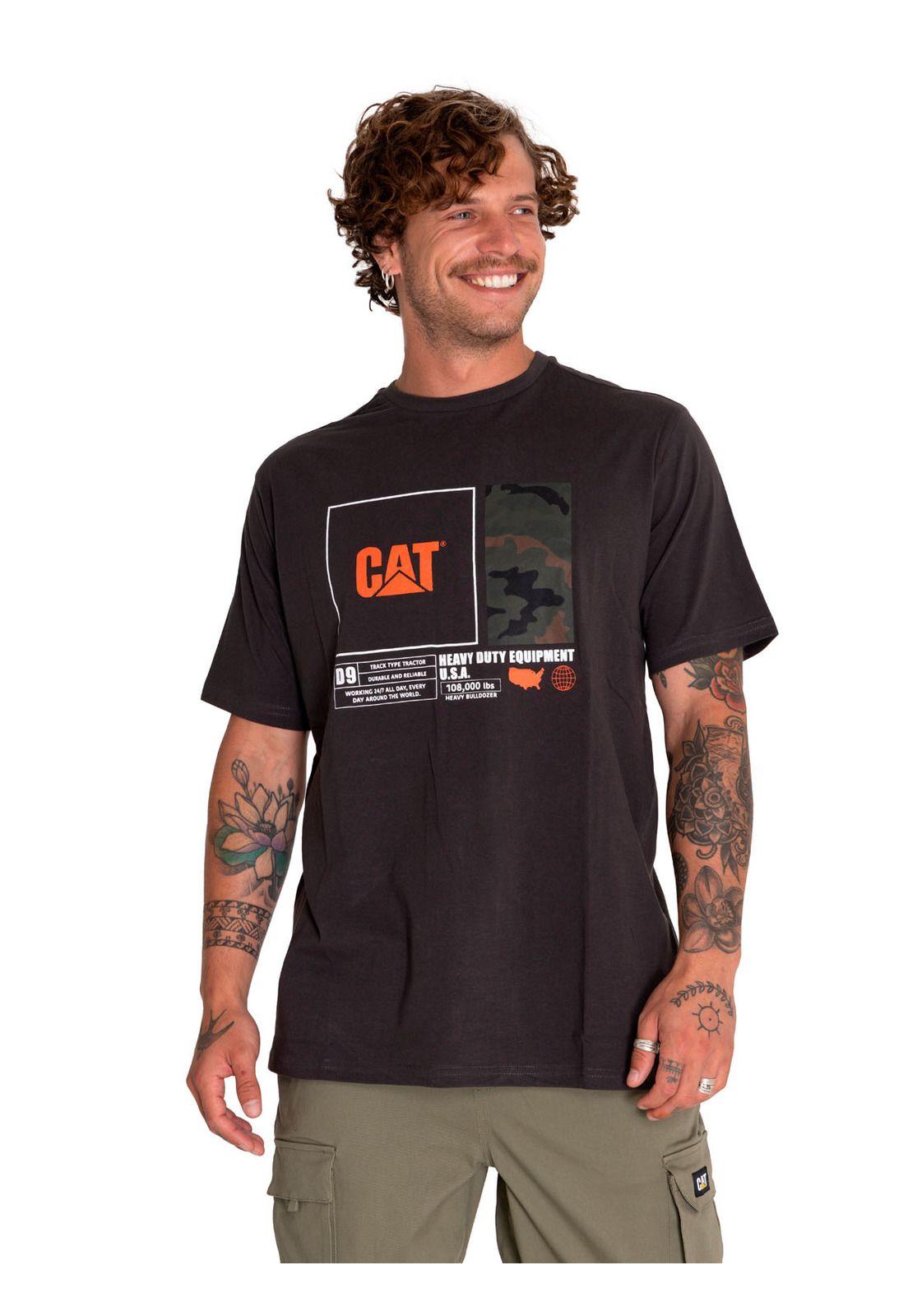 Polera Manga Corta Hombre Urban Camo Graphic Negro-1