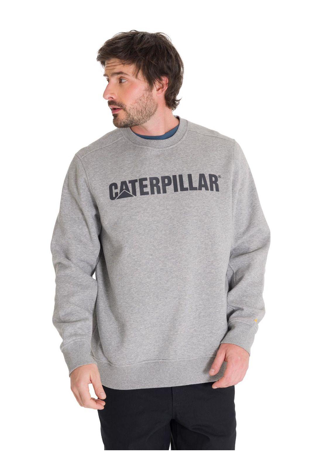Polerón Cat Logo Crewneck Unisex Gris Cat-0