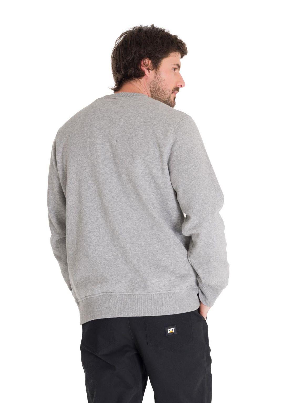 Polerón Cat Logo Crewneck Unisex Gris Cat-3