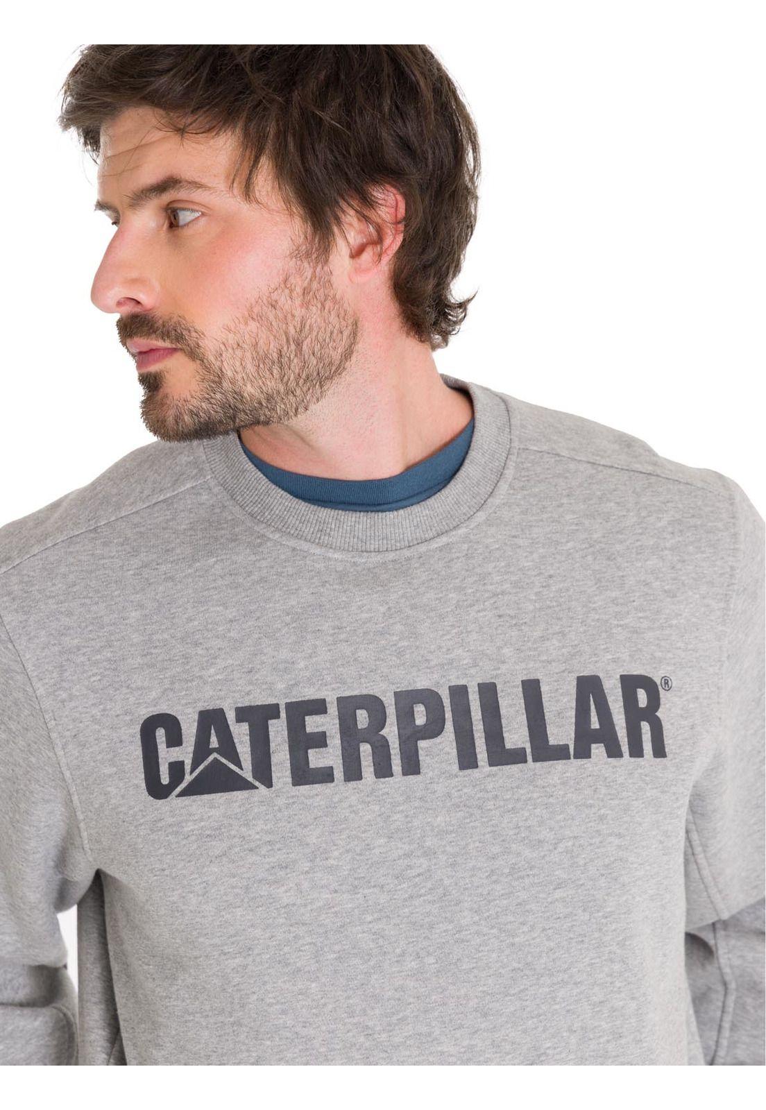 Polerón Cat Logo Crewneck Unisex Gris Cat-4