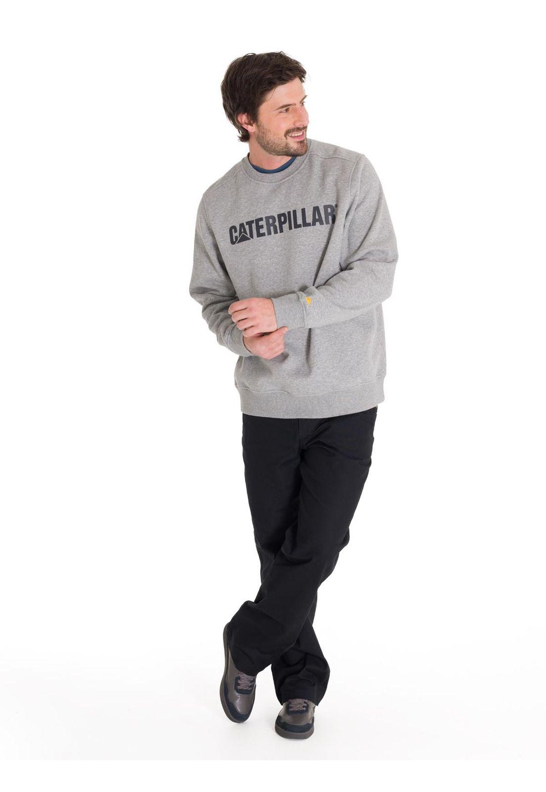 Polerón Cat Logo Crewneck Unisex Gris Cat-6