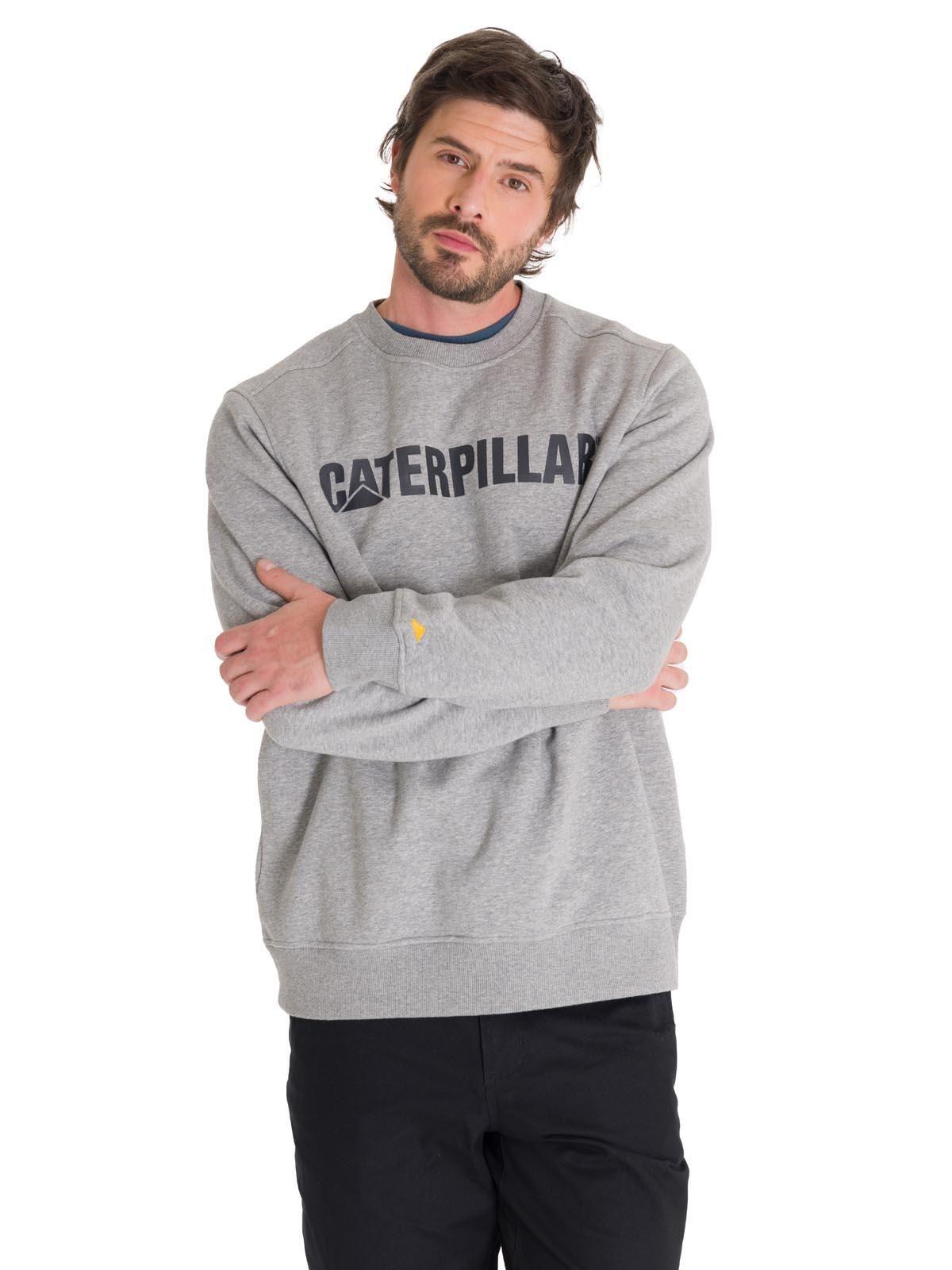 Polerón Cat Logo Crewneck Unisex Gris Cat-1
