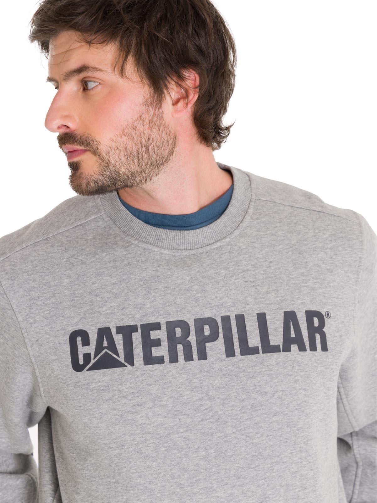 Polerón Cat Logo Crewneck Unisex Gris Cat-4