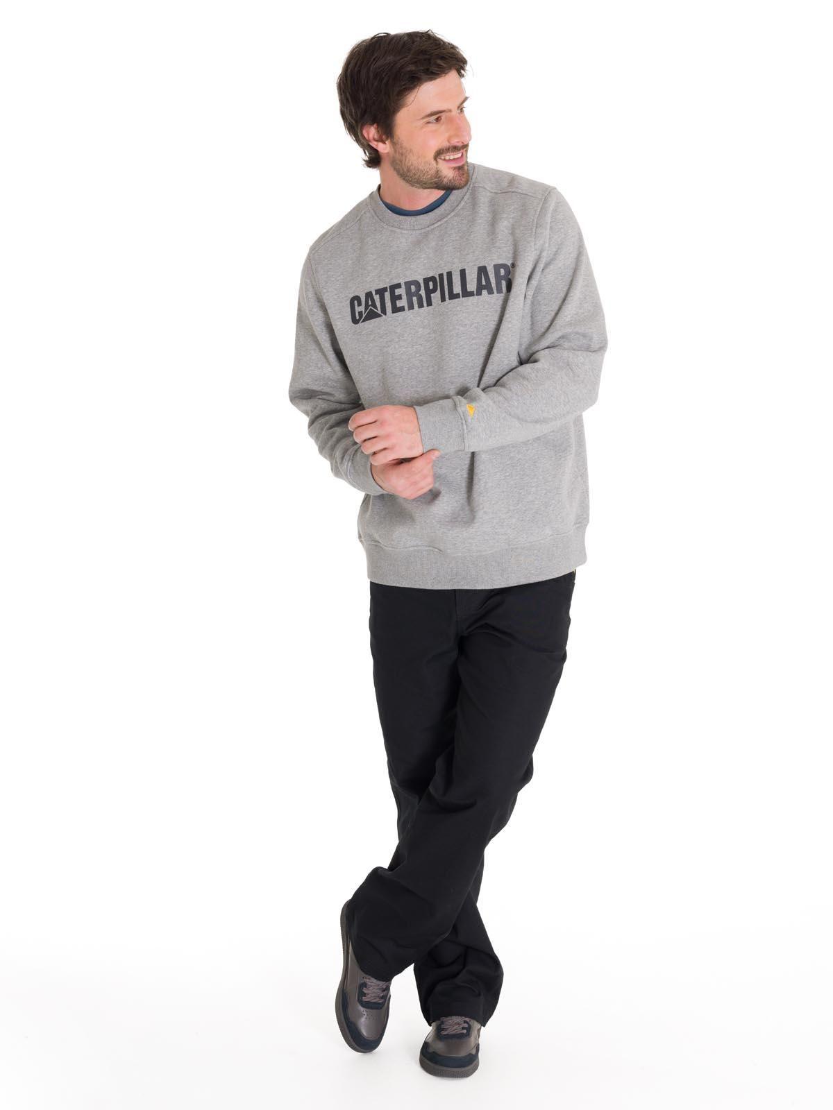 Polerón Cat Logo Crewneck Unisex Gris Cat-6