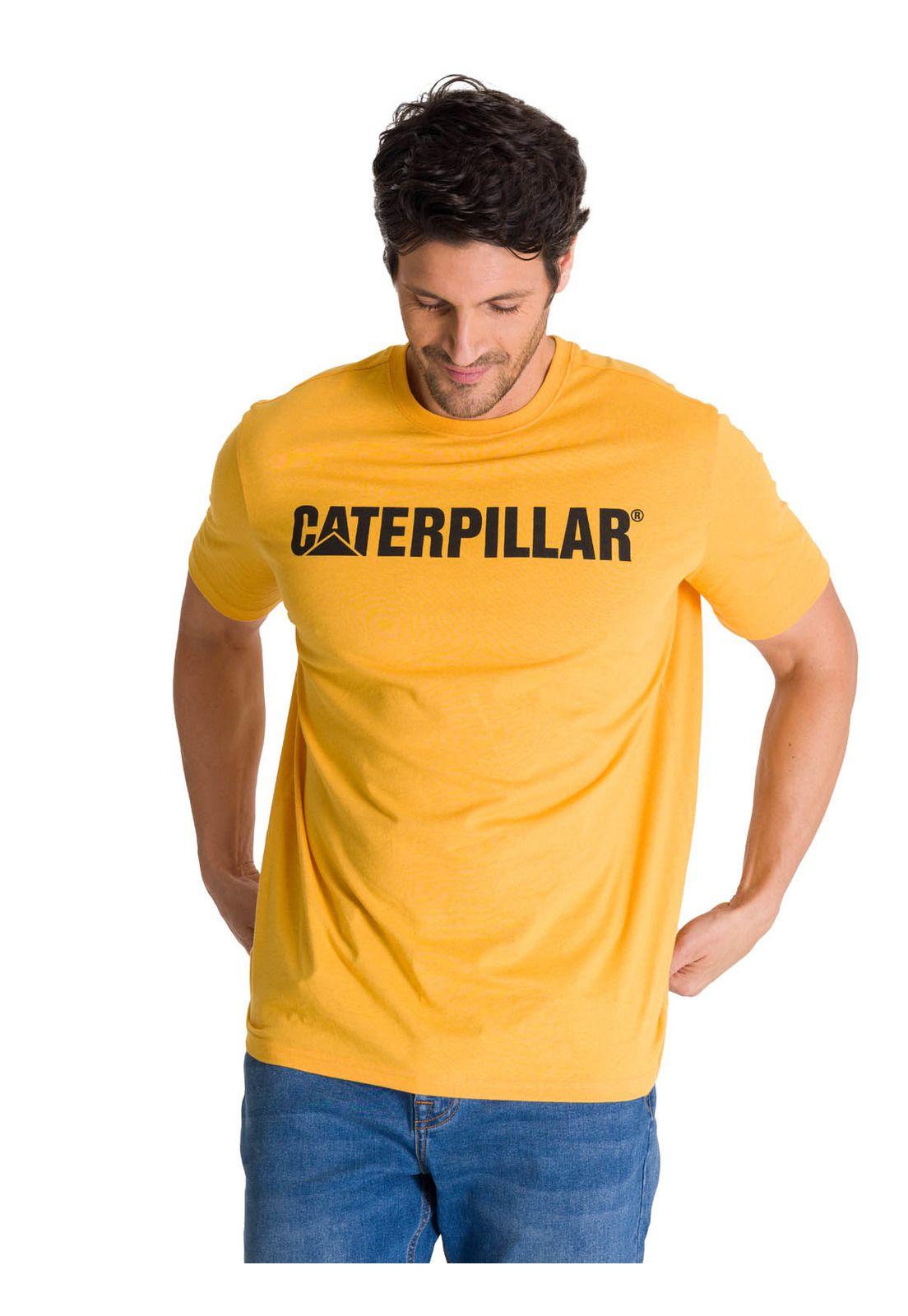 Polera Manga Corta Hombre Logoerpillar Amarillo-1