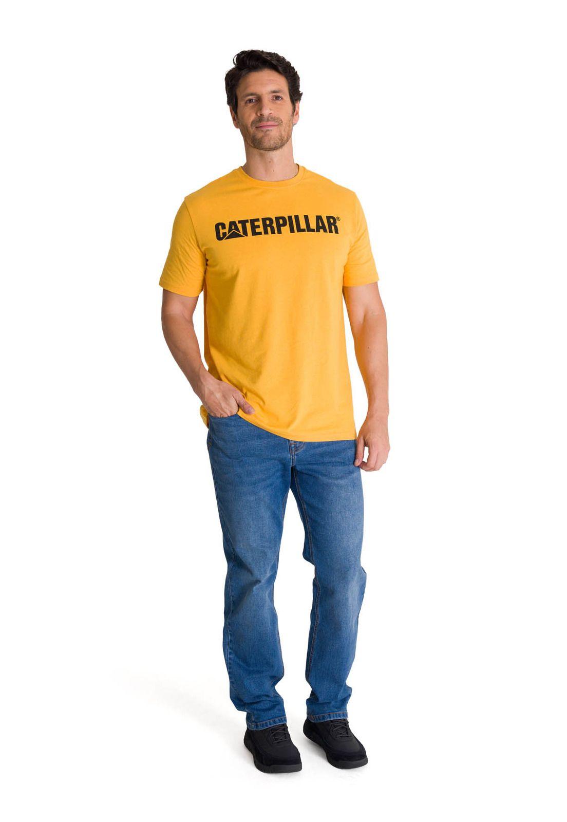Polera Manga Corta Hombre Logoerpillar Amarillo-5