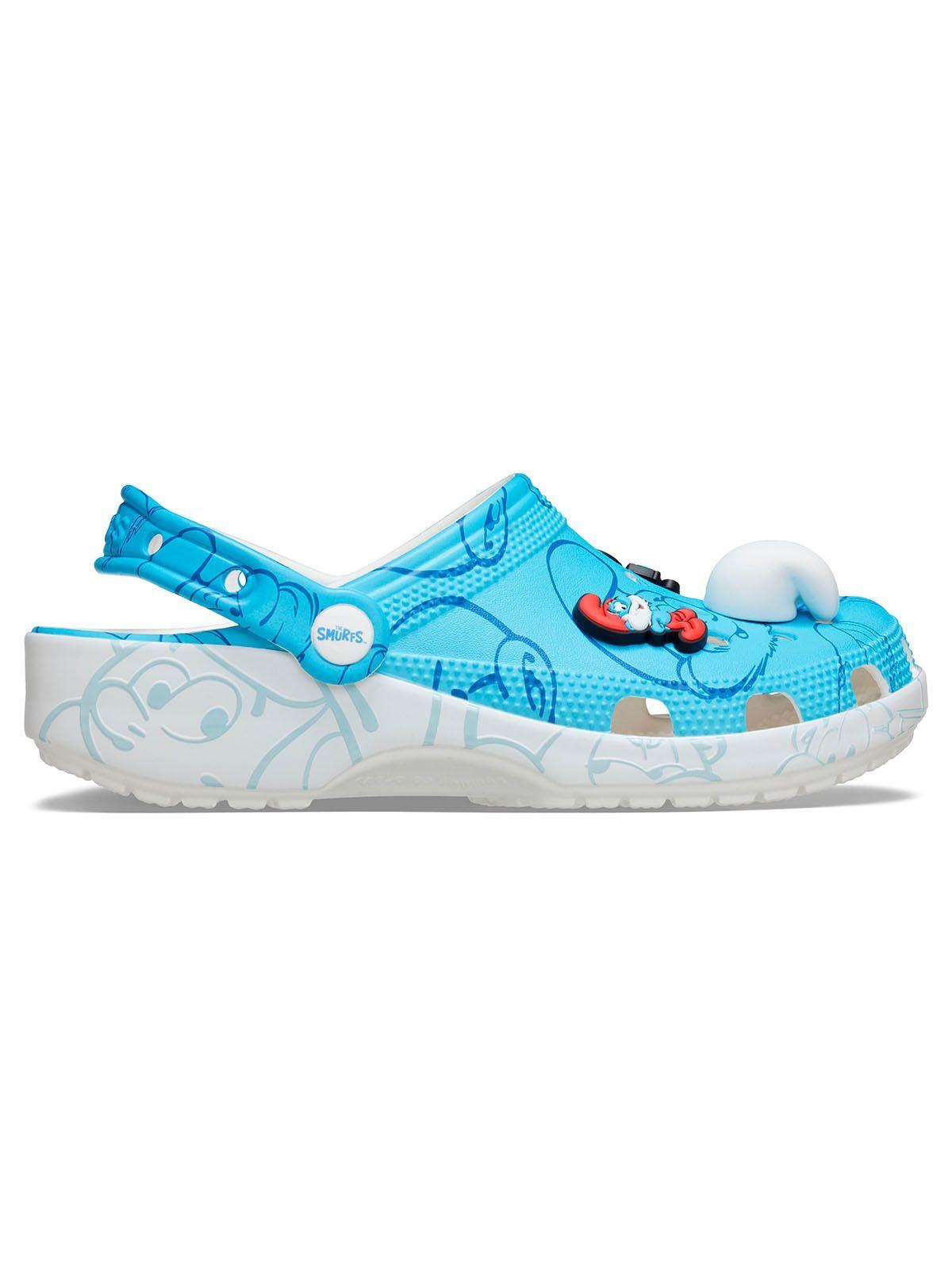Zueco Crocs Mujer Smurfs Classic Clog Celeste-0