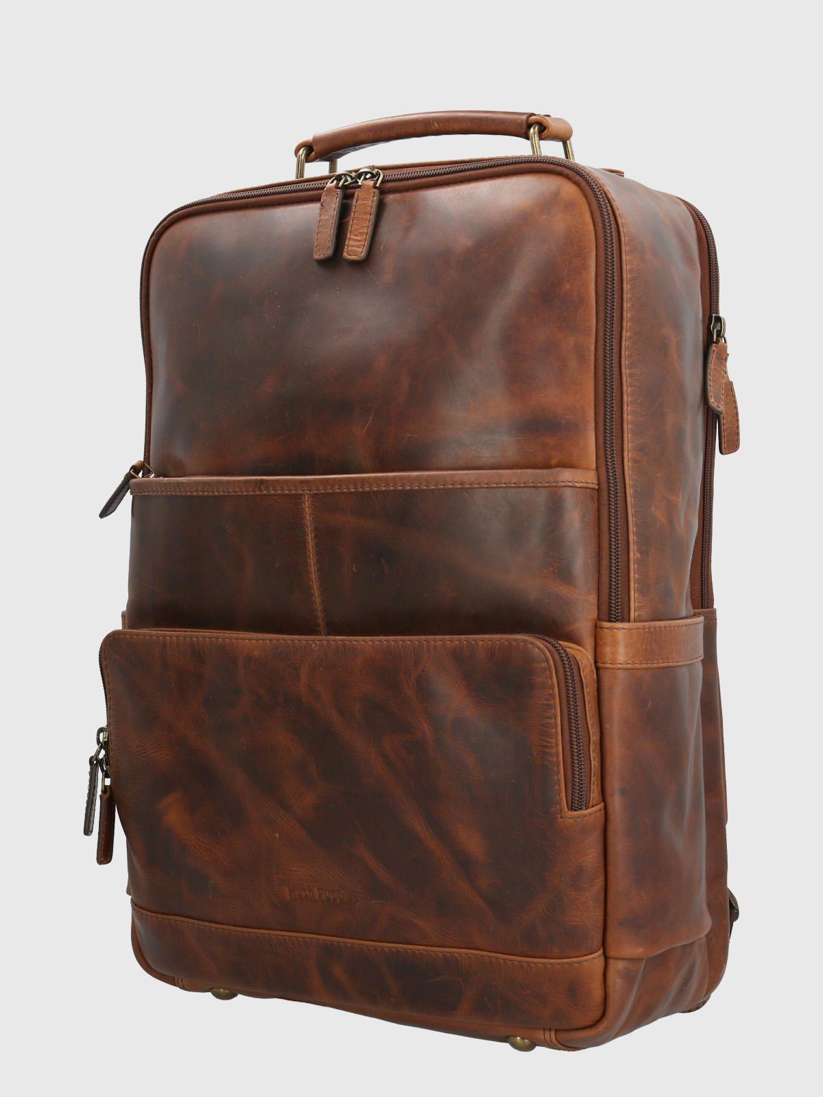 Mochila Cuero Hombre St Maxwell Back Café-1