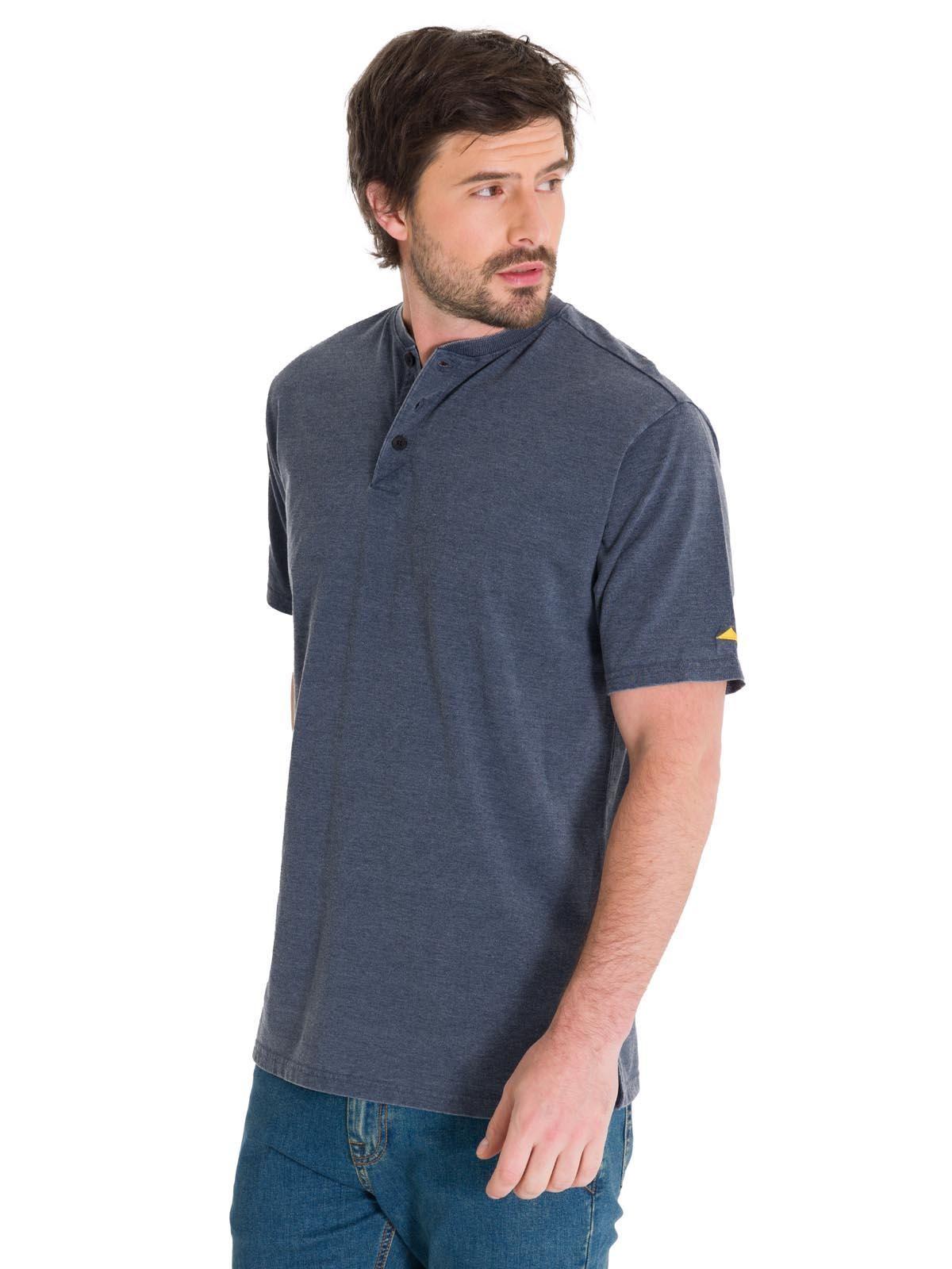 Polera Burnout Henley Hombre Azul-1