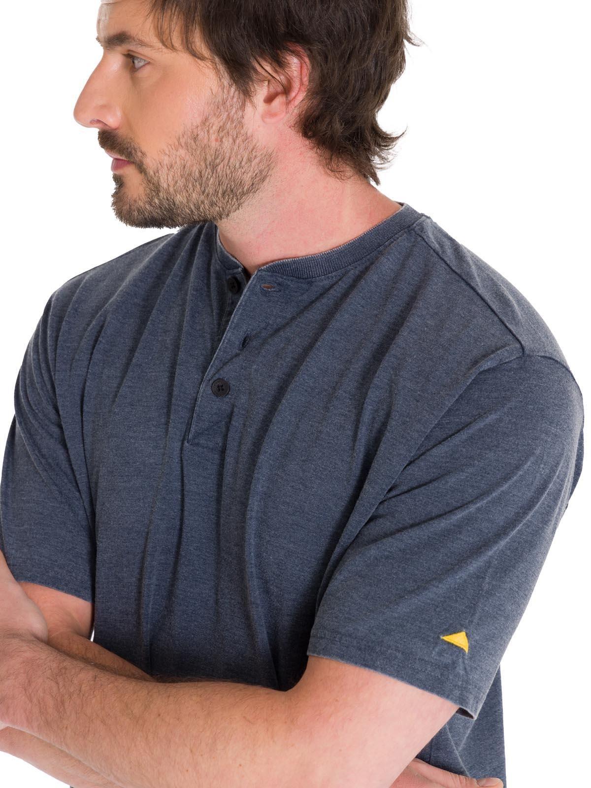 Polera Burnout Henley Hombre Azul-4