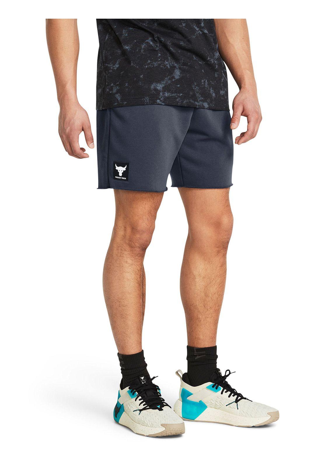 Shorts UA Project Rock para hombre Gris-3