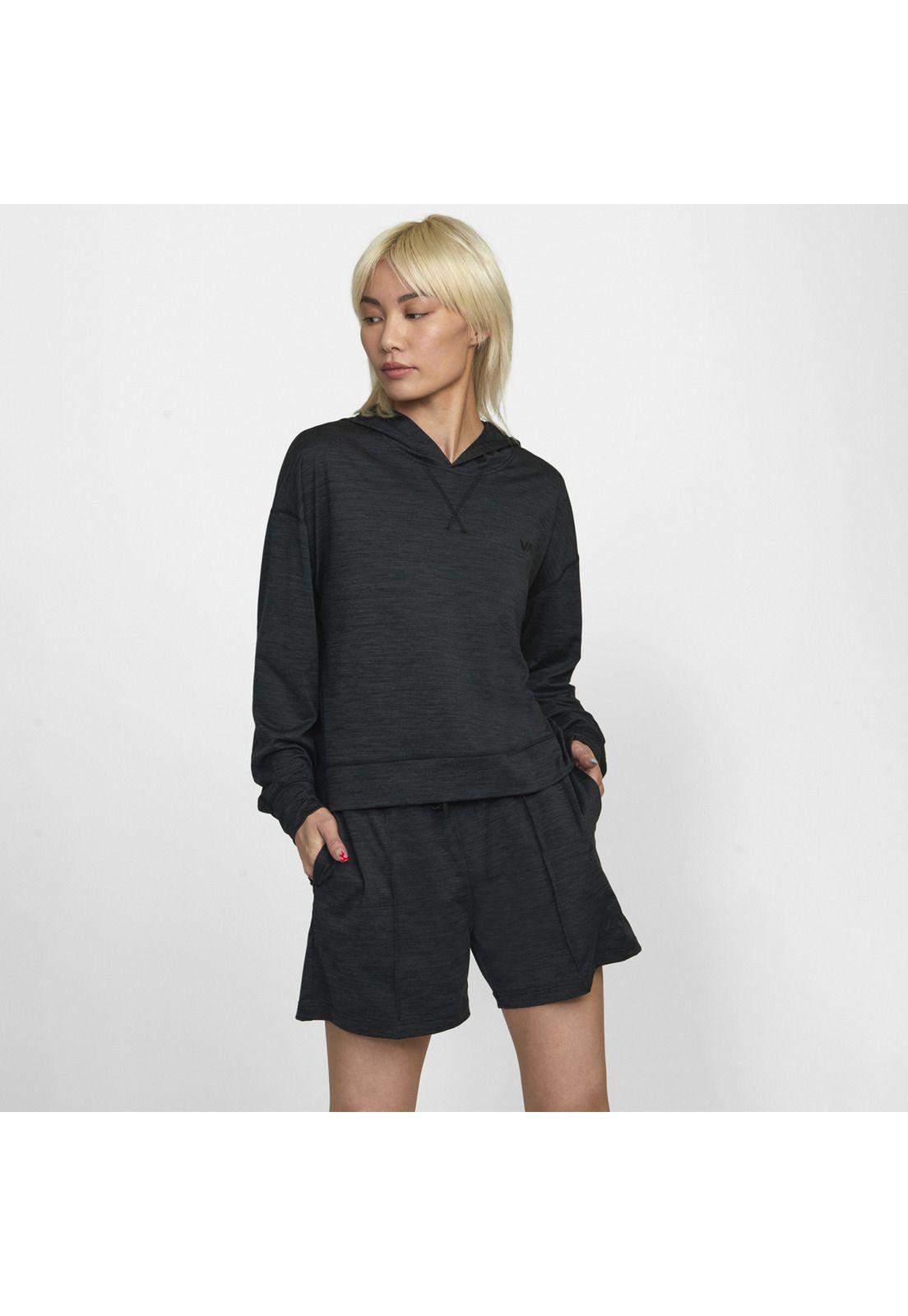 Polerón Mujer Cablehoodcropls J Kt Negro-0