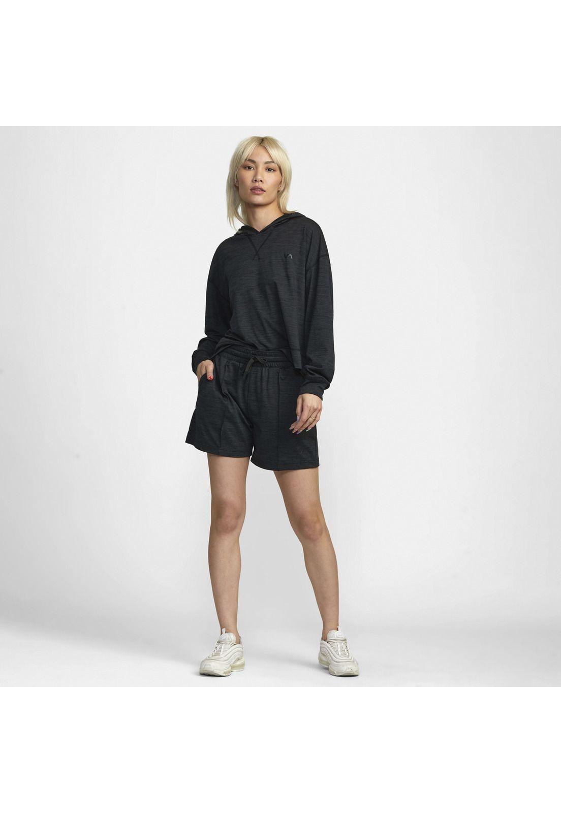 Polerón Mujer Cablehoodcropls J Kt Negro-4