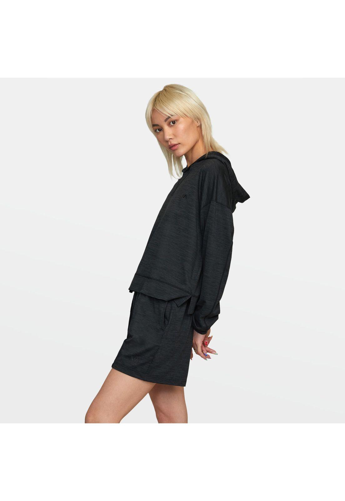 Polerón Mujer Cablehoodcropls J Kt Negro-5