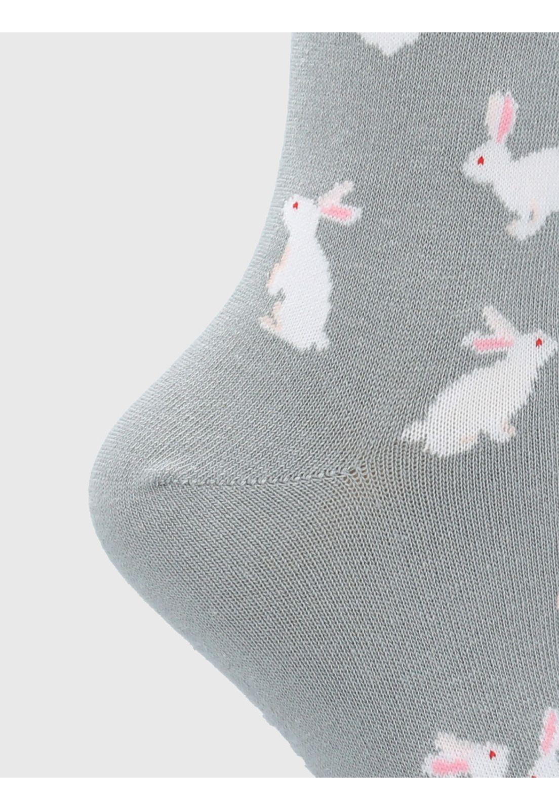 Calcetin Lila St Rabbit Mujer-1