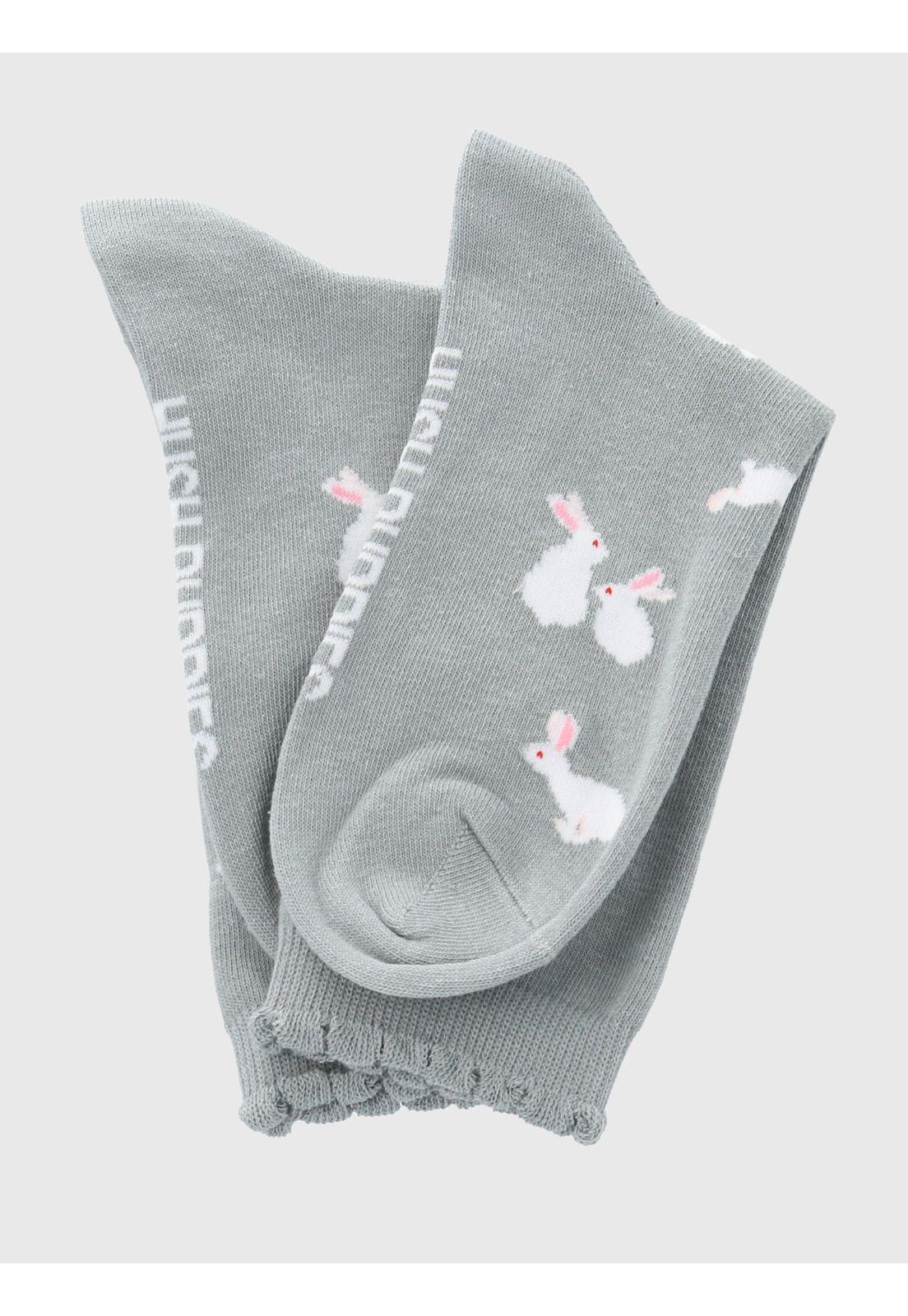 Calcetin Lila St Rabbit Mujer-2