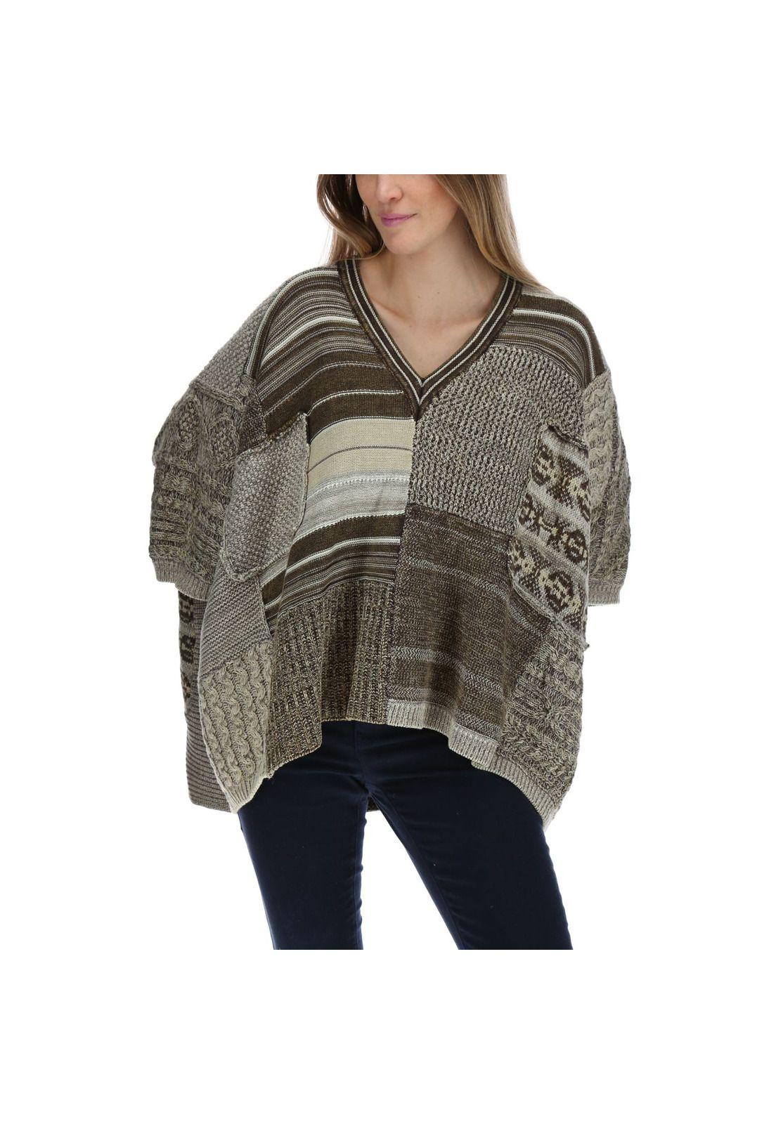 Poncho Mujer Pach Beige-0