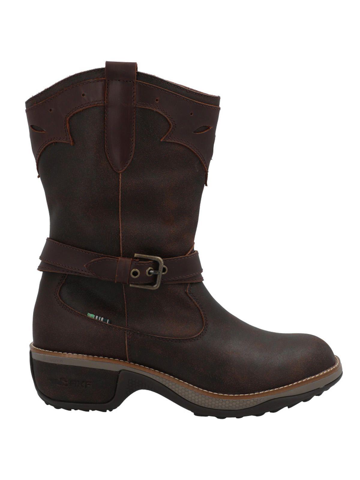 Bota Cuero Nia Café Oscuro Mujer-0