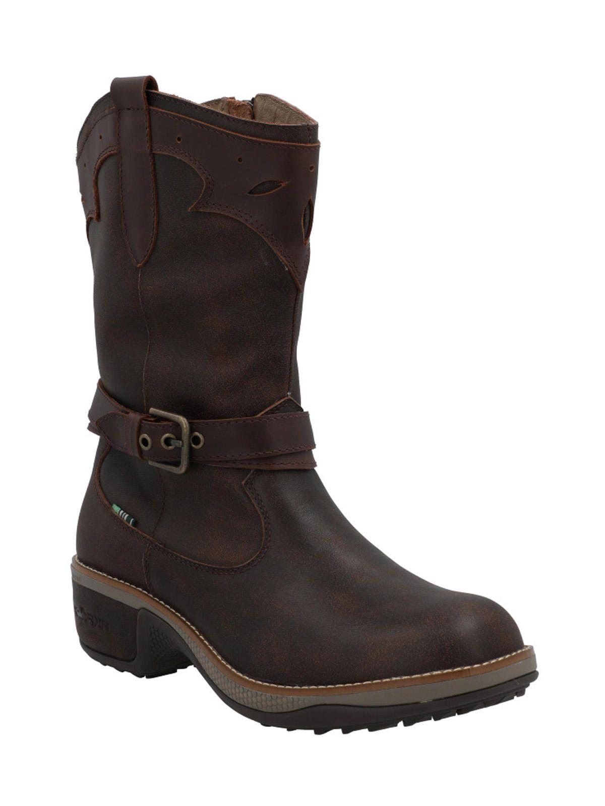 Bota Cuero Nia Café Oscuro Mujer-1